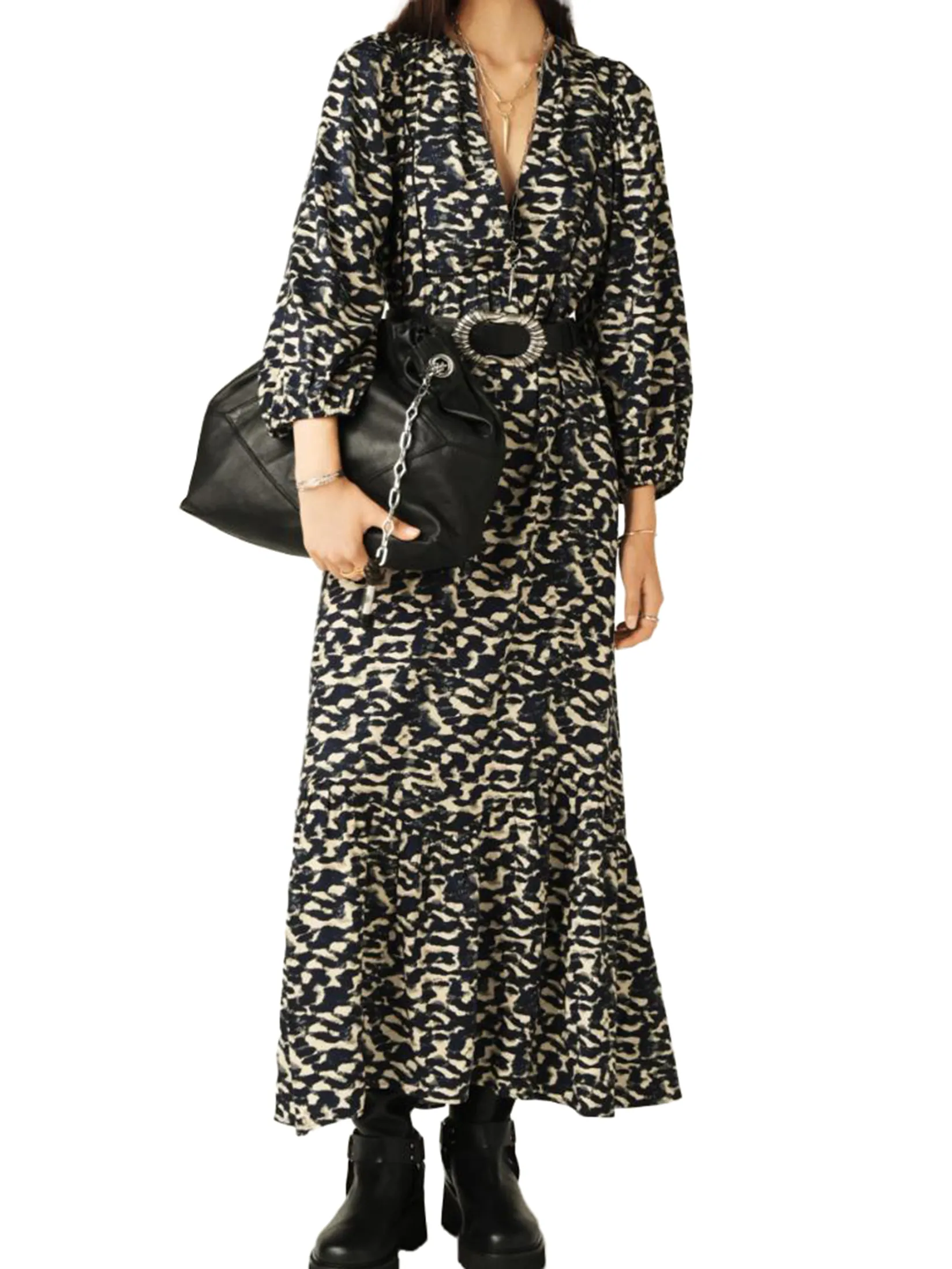 BA&SH Women Dress Midaxi Length Black BA&SH Women Dress Midaxi Length Black