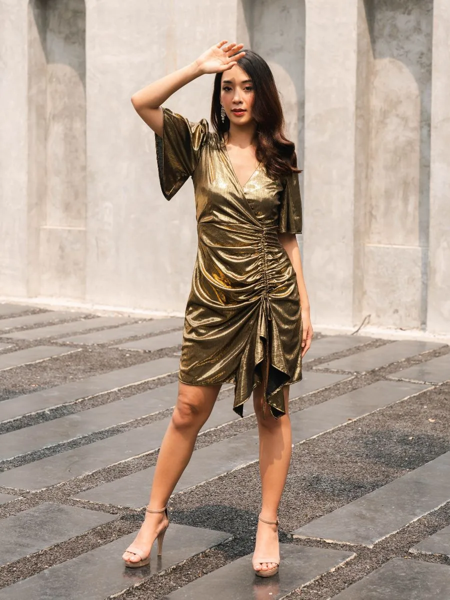 ROSE THE LABEL Gold blossom metallic dress ROSE THE LABEL Gold blossom metallic dress