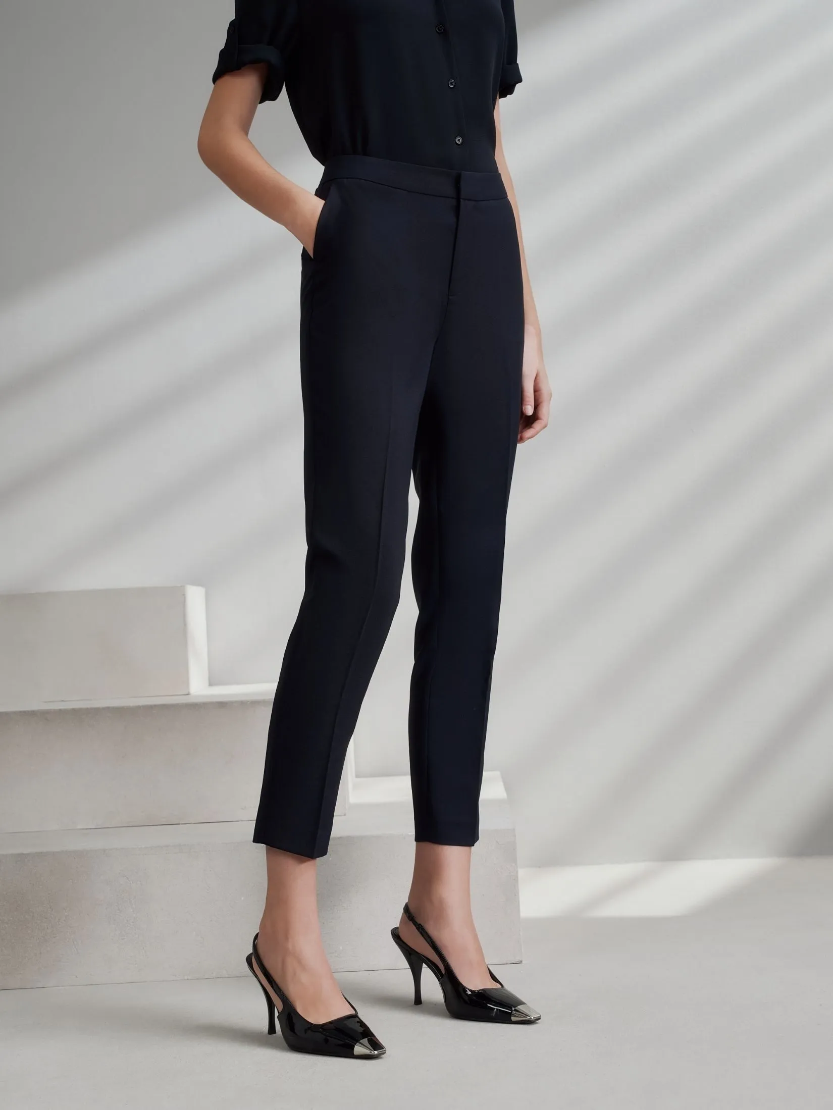 G2000 Women Clothing Ankle Cigarette Suit Pants Ankle Cigarette Shape - Navy G2000 Women Clothing Ankle Cigarette Suit Pants Ankle Cigarette Shape - Navy