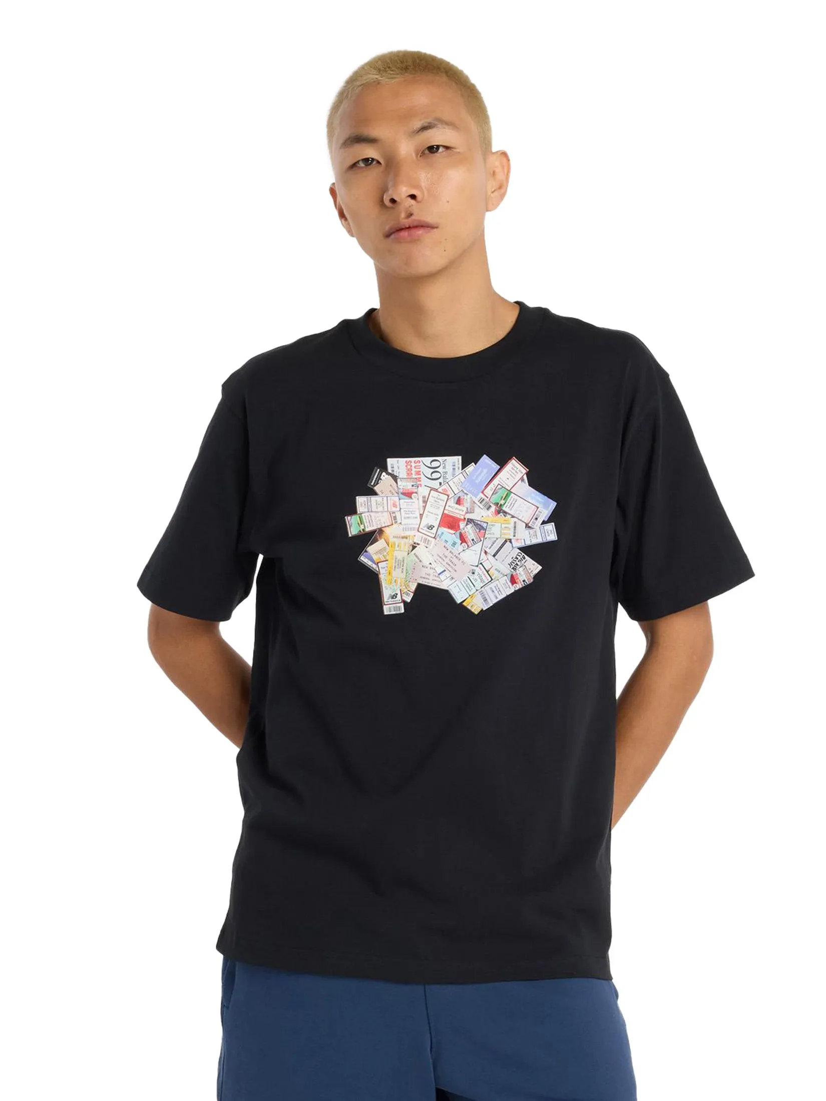 NEW BALANCE Men T-Shirt Athletics Ticket Black NEW BALANCE Men T-Shirt Athletics Ticket Black