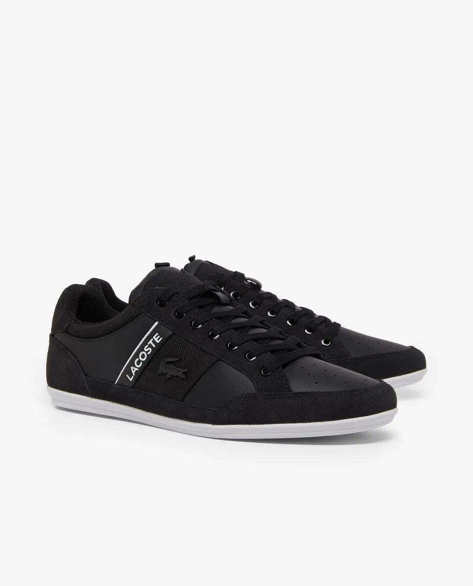 LACOSTE Men’s Chaymon Suede Sneakers Black LACOSTE Men’s Chaymon Suede Sneakers Black