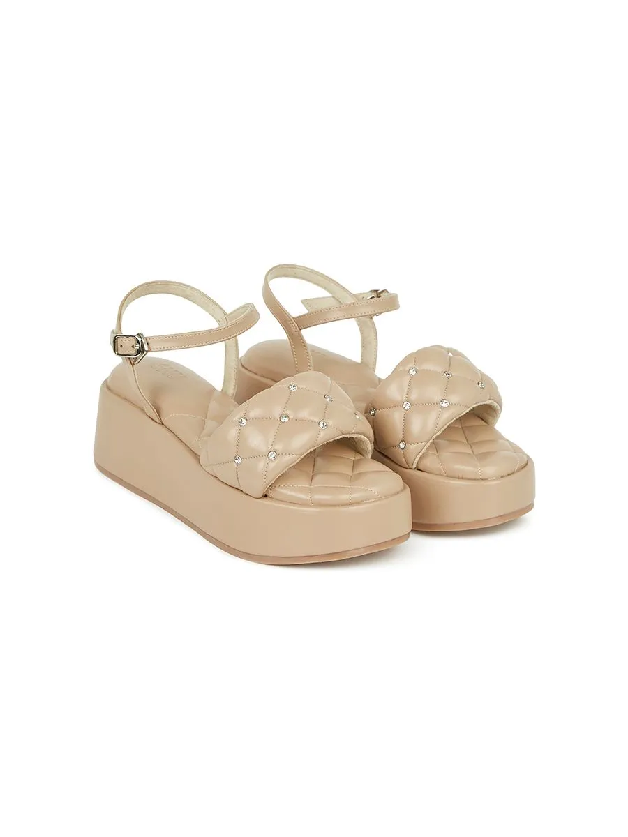 SHU WOMEN  PALETTE SOFT 2" LUCKY DIAMONDS ANKLE STRAP WEDGES - BEIGE SHU WOMEN  PALETTE SOFT 2" LUCKY DIAMONDS ANKLE STRAP WEDGES - BEIGE