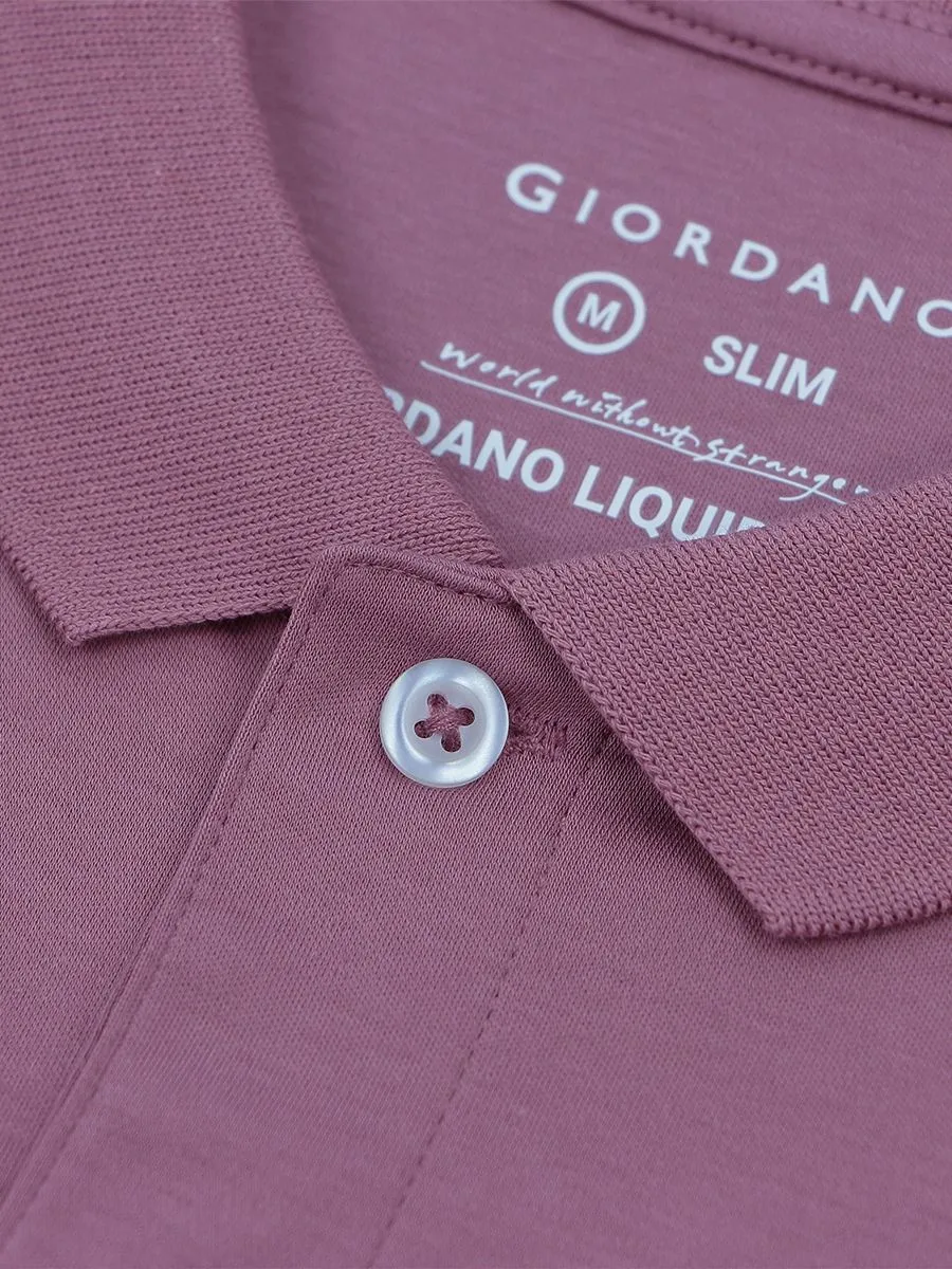 GIORDANO Men's Liquid Touch Polo Plum Purple Wistful Mauve Purple GIORDANO Men's Liquid Touch Polo Plum Purple Wistful Mauve Purple