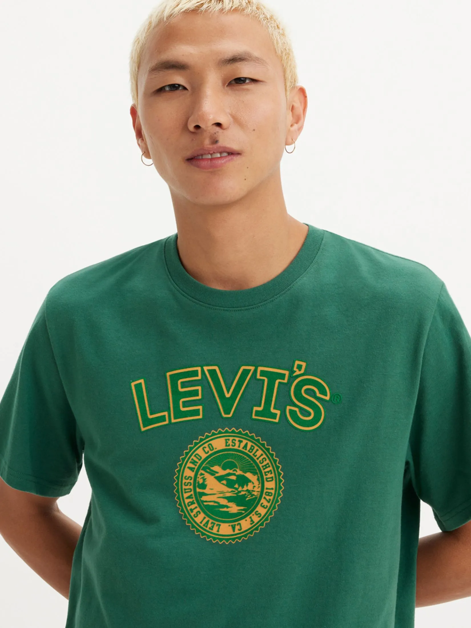 LEVI'S Men's Relaxed Fit Short-Sleeve Graphic T-Shirt Green LEVI'S Men's Relaxed Fit Short-Sleeve Graphic T-Shirt Green