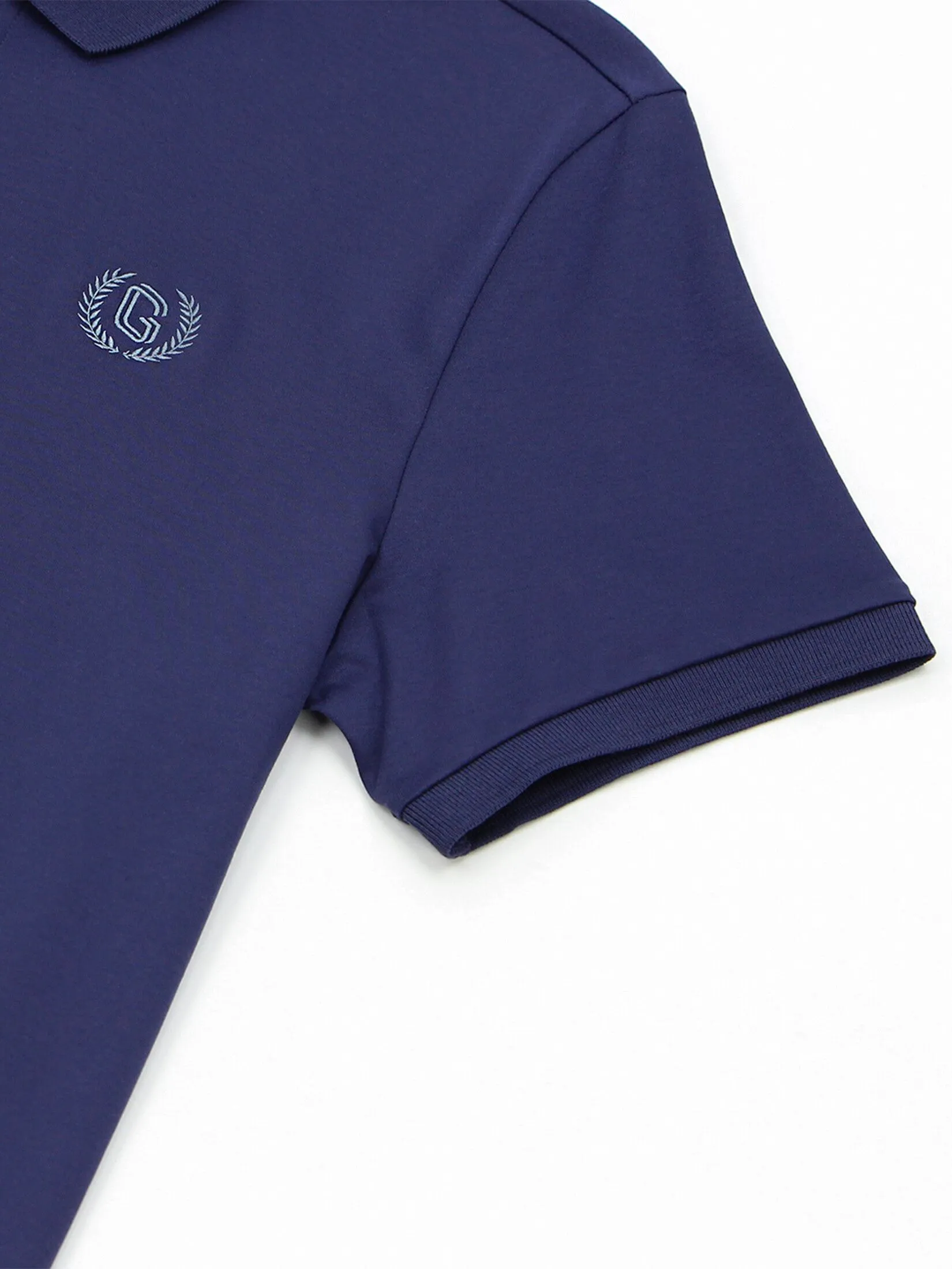 GIORDANO Men's Interlock Embroidery Polo (Liquid Touch) Ecilpse purple GIORDANO Men's Interlock Embroidery Polo (Liquid Touch) Ecilpse purple