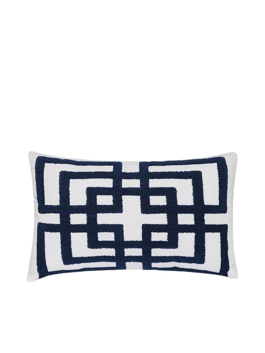 ESQUIRE Cushion CUUK943B Size 30X50 White/Blue