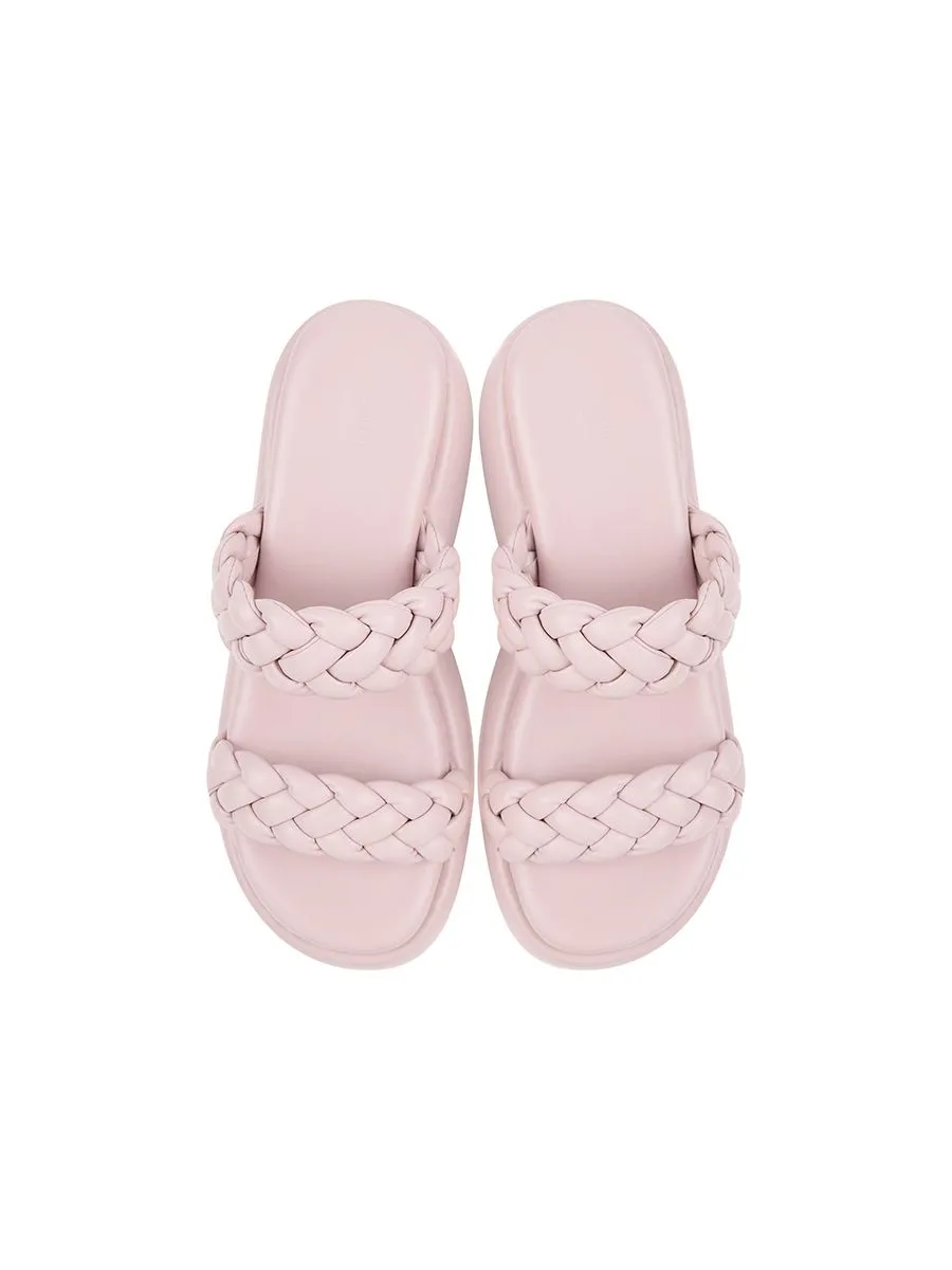 SHU WOMEN  BEDDY 2.5" WOVEN WEDGES - NUDE PINK SHU WOMEN  BEDDY 2.5" WOVEN WEDGES - NUDE PINK