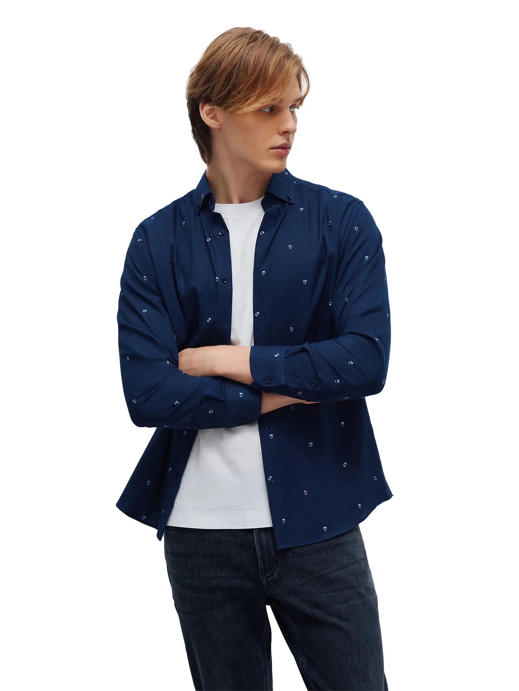 G2000 Men Clothing Wrinkle Free Cotton Casual Shirt  Smart Fit - Navy G2000 Men Clothing Wrinkle Free Cotton Casual Shirt  Smart Fit - Navy