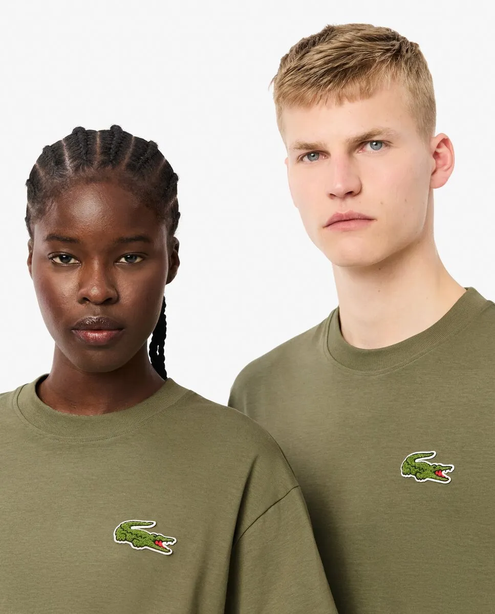 LACOSTE Loose Fit Heavy Cotton Badge T-shirt Green LACOSTE Loose Fit Heavy Cotton Badge T-shirt Green