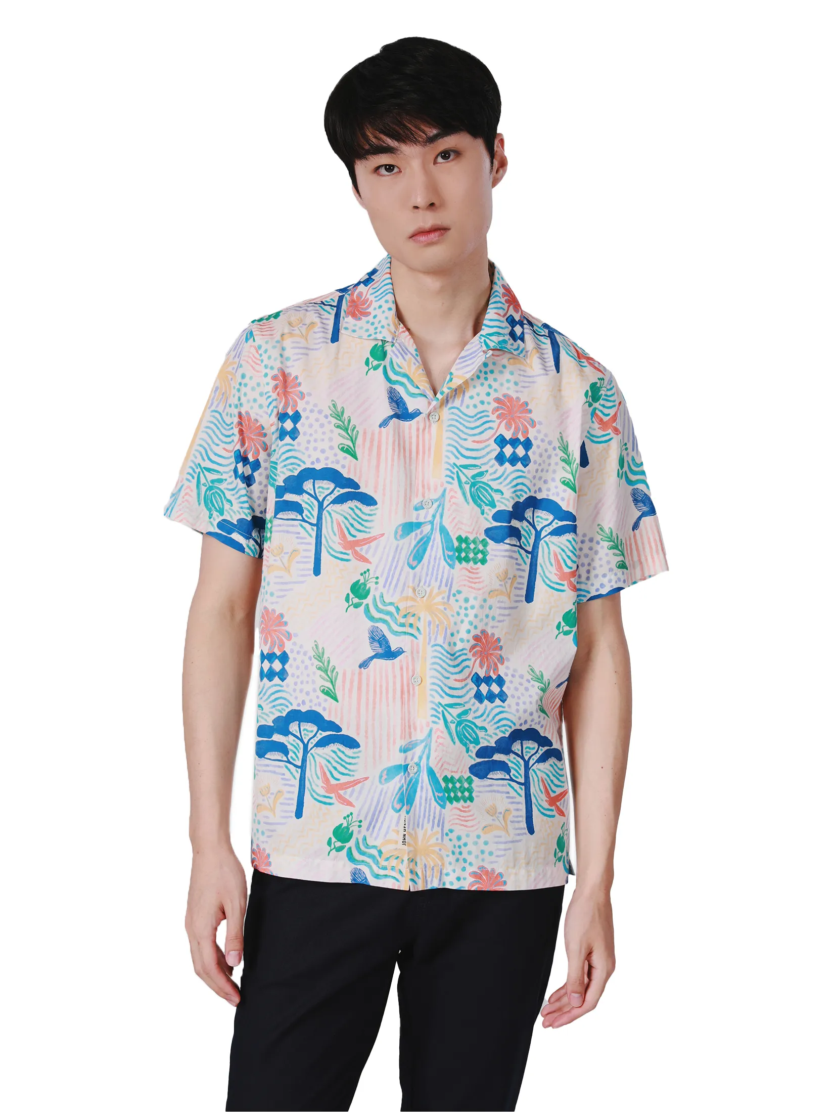 JOHN HENRY Men s Short Sleeves Hawaii Shirts (Relaxed Fit) SONGKRAN FESTIVAL Beige JOHN HENRY Men s Short Sleeves Hawaii Shirts (Relaxed Fit) SONGKRAN FESTIVAL Beige
