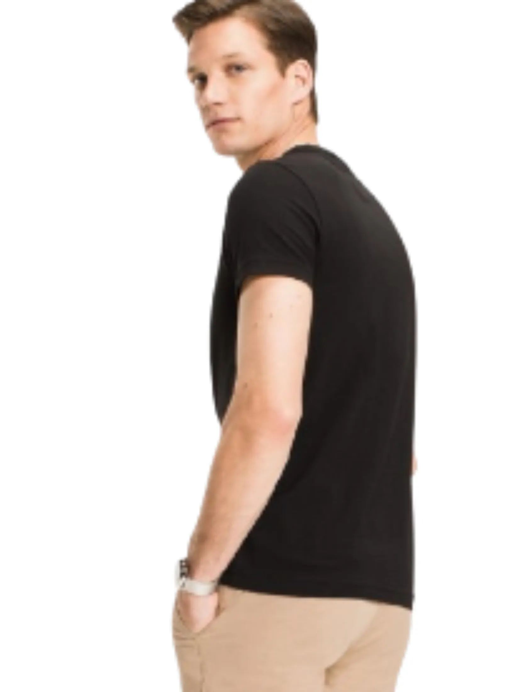 TOMMY HILFIGER MEN TEE - BLACK TOMMY HILFIGER MEN TEE - BLACK