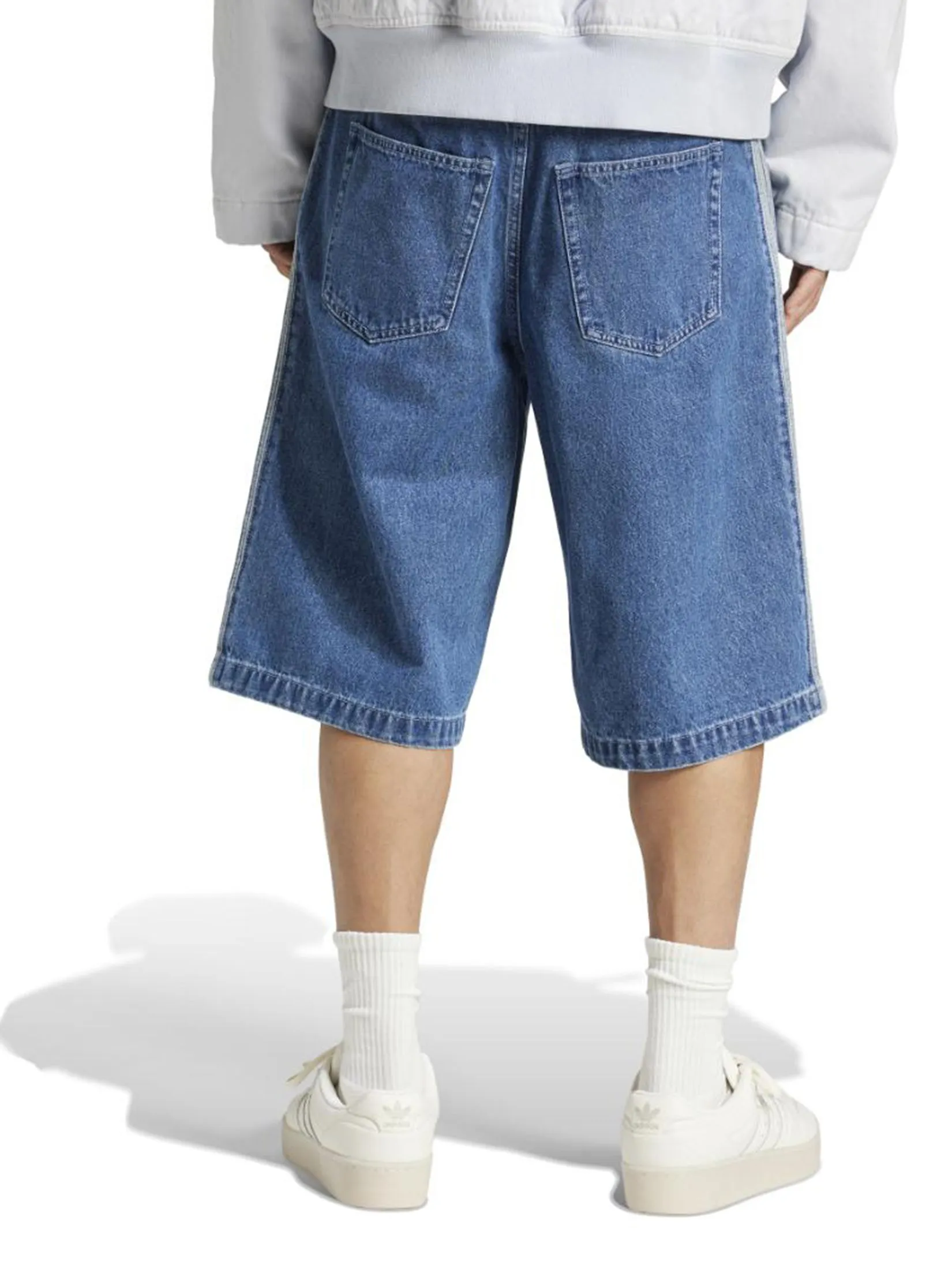 ADIDAS Men Shorts Adicolor Denim Firebird Medium Blue Denim ADIDAS Men Shorts Adicolor Denim Firebird Medium Blue Denim