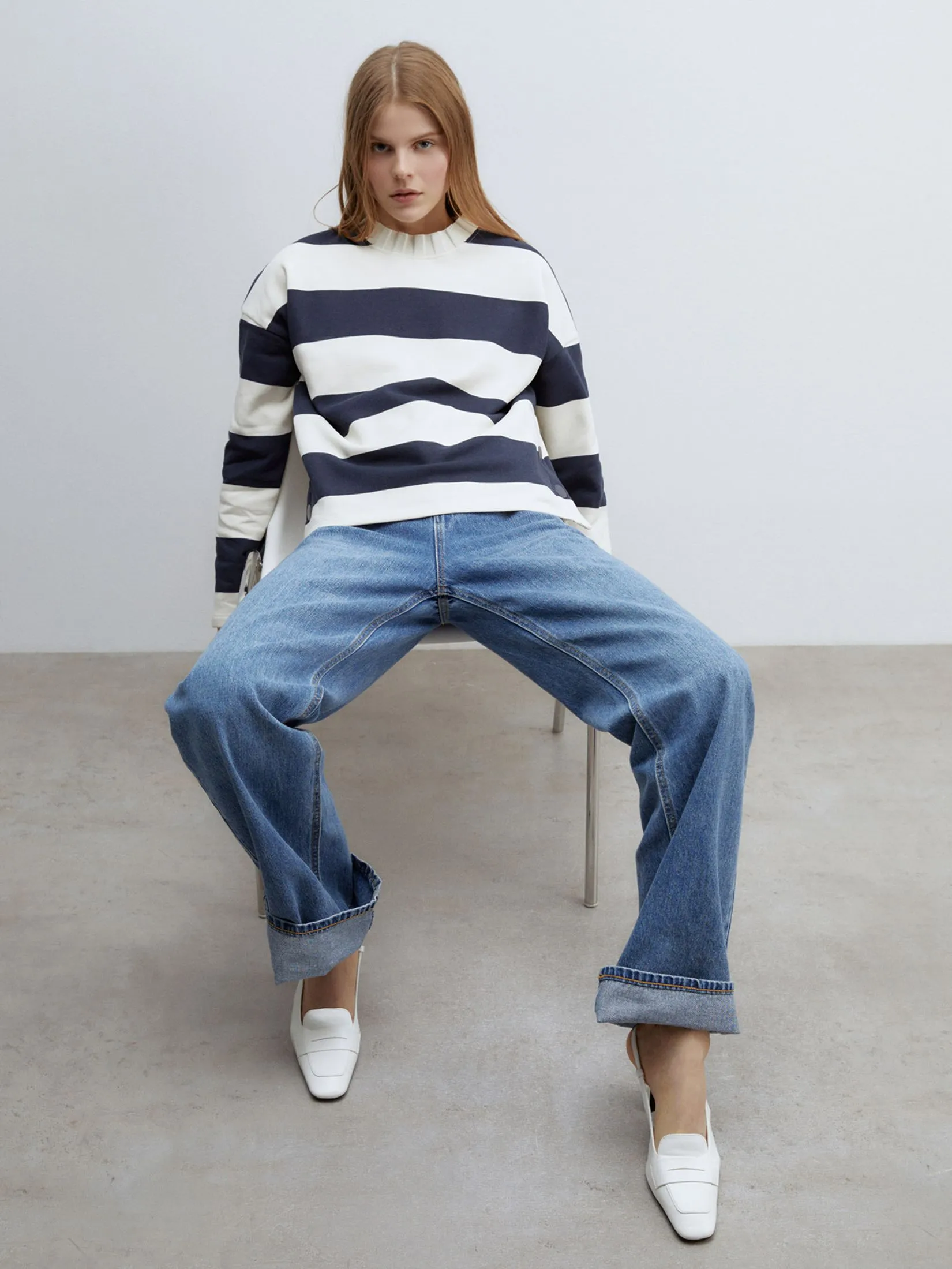 SFERA Women Sweatshirt Details Ribbed SFERA Women Sweatshirt Details Ribbed