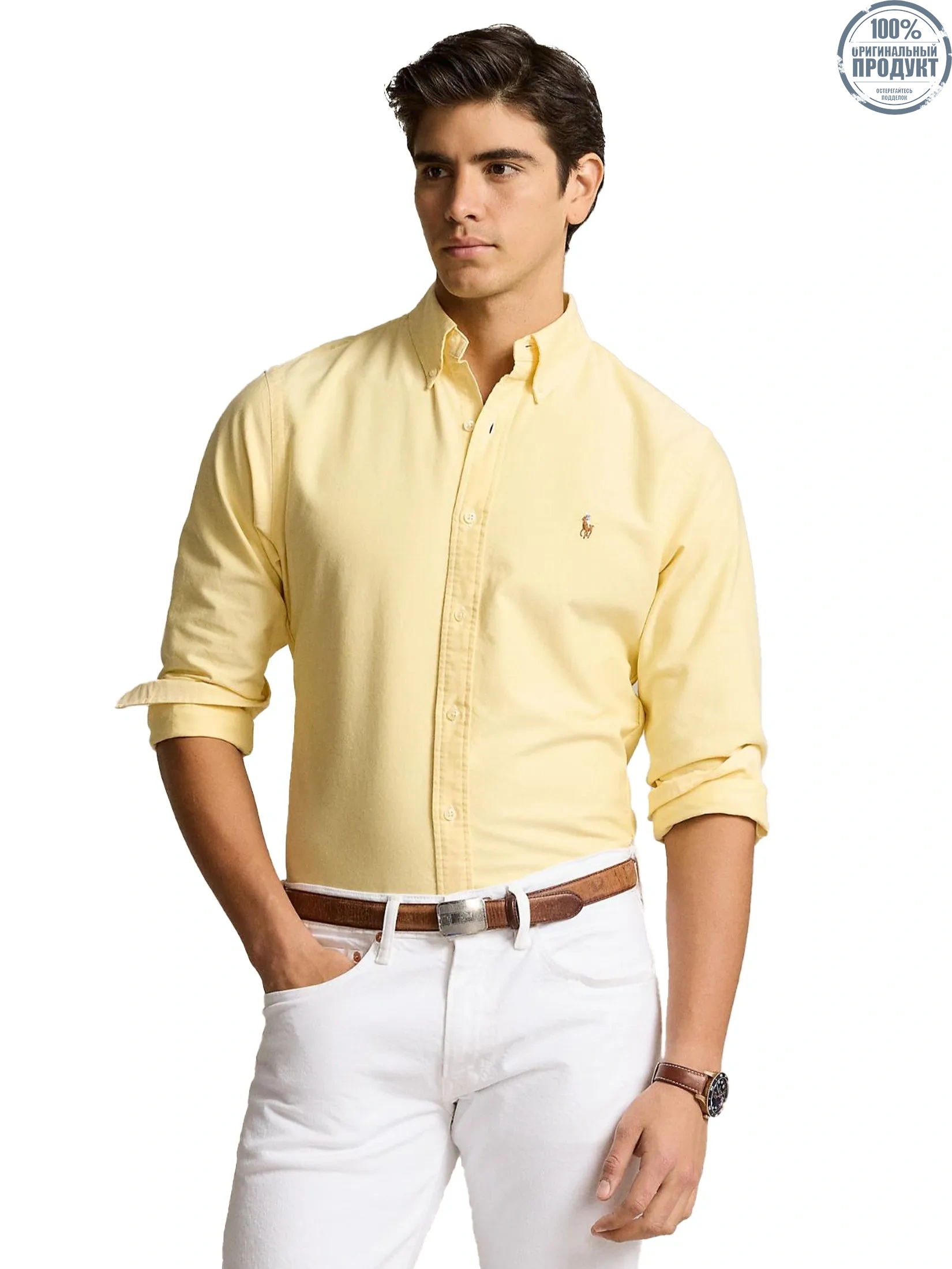 POLO RALPH LAUREN Men Shirt-Custom Fit Oxford Shirt MNPOWOV16823593-Yellow POLO RALPH LAUREN Men Shirt-Custom Fit Oxford Shirt MNPOWOV16823593-Yellow