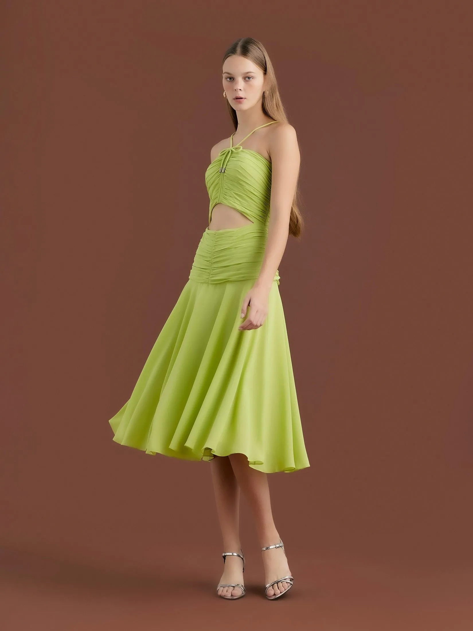 ASV (AW24)Tazanna Ruched Women Dress Green ASV (AW24)Tazanna Ruched Women Dress Green