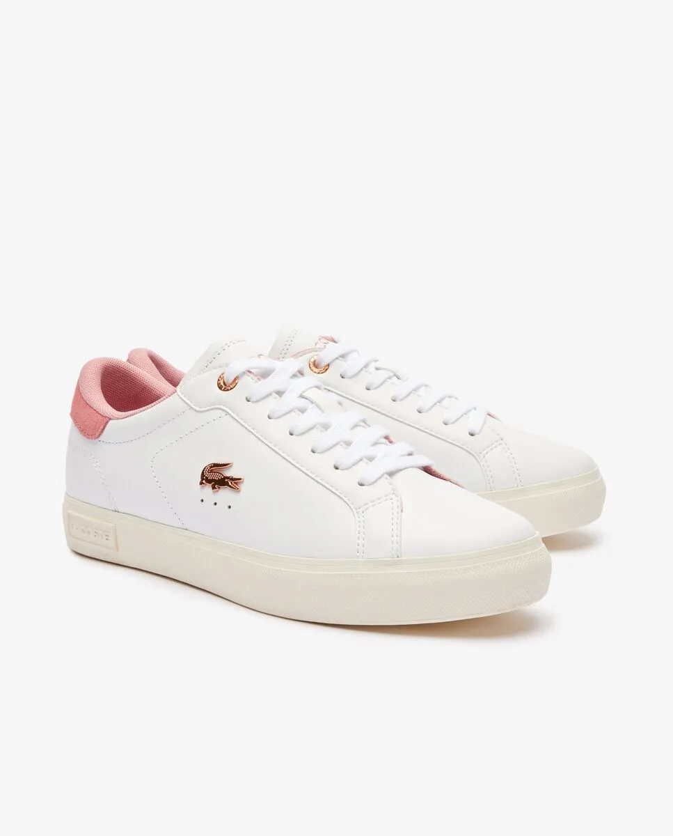 LACOSTE White Women’s Powercourt Leather Trainers LACOSTE White Women’s Powercourt Leather Trainers