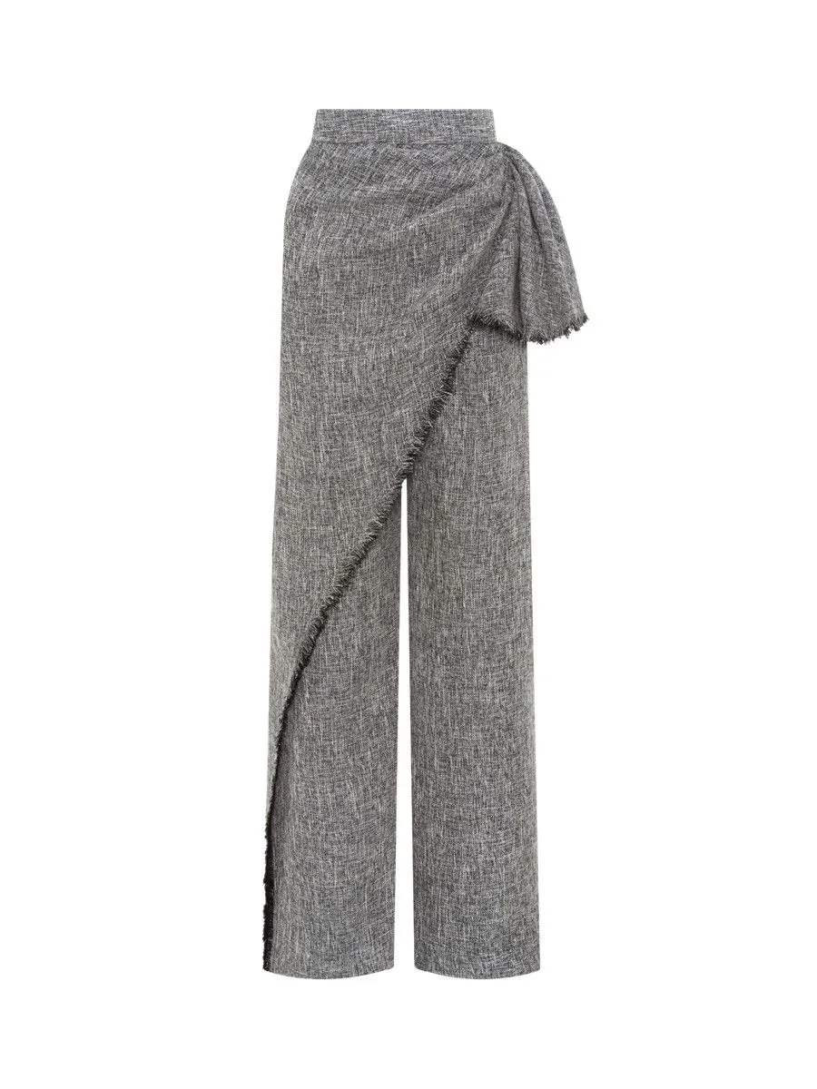 ASAVA ( SS24 )Everly Ruffle High-waisted Women Pants Black ASAVA ( SS24 )Everly Ruffle High-waisted Women Pants Black