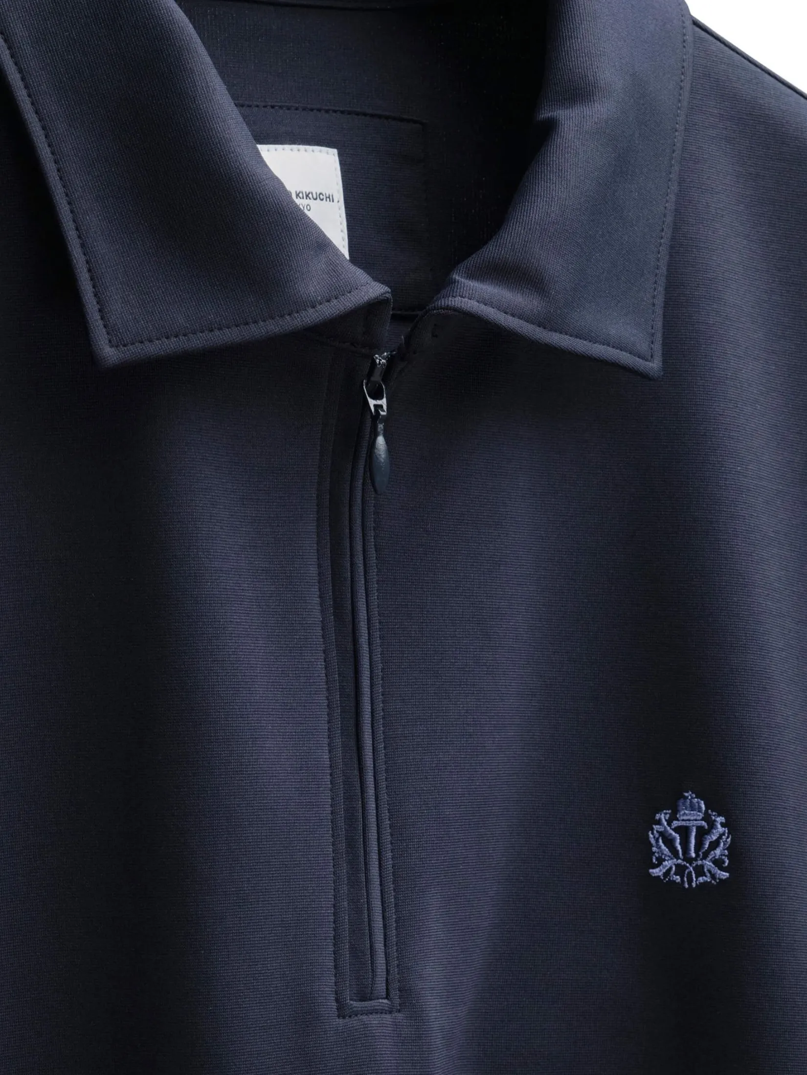 TAKEO KIKUCHI MEN NAVY PL CO SOLDEFENDER LS POLO SHIRT TAKEO KIKUCHI MEN NAVY PL CO SOLDEFENDER LS POLO SHIRT