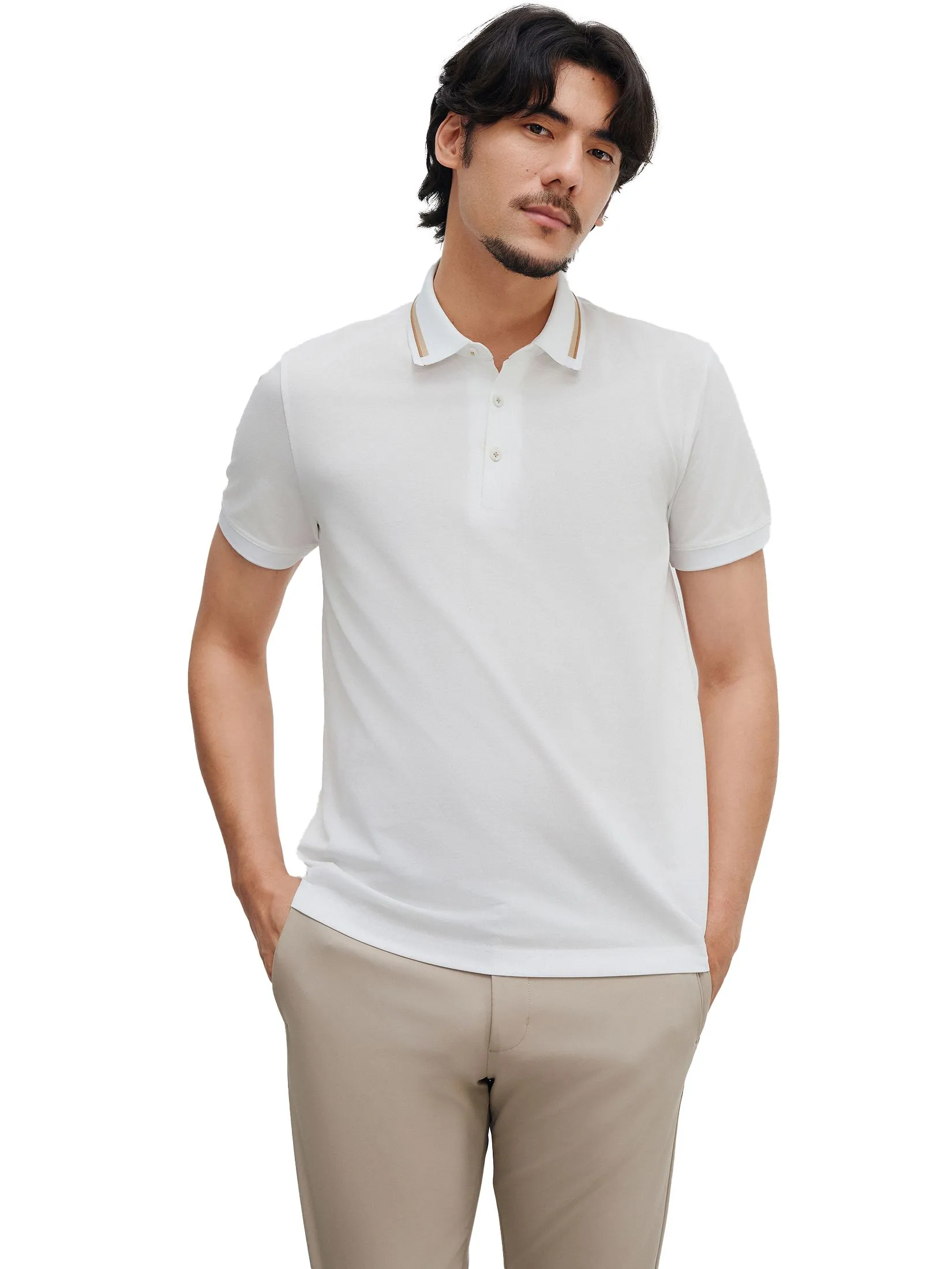 G2000 Men Clothing Super Light Mercerized Cotton  Pique Polo  Smart Fit - White G2000 Men Clothing Super Light Mercerized Cotton  Pique Polo  Smart Fit - White