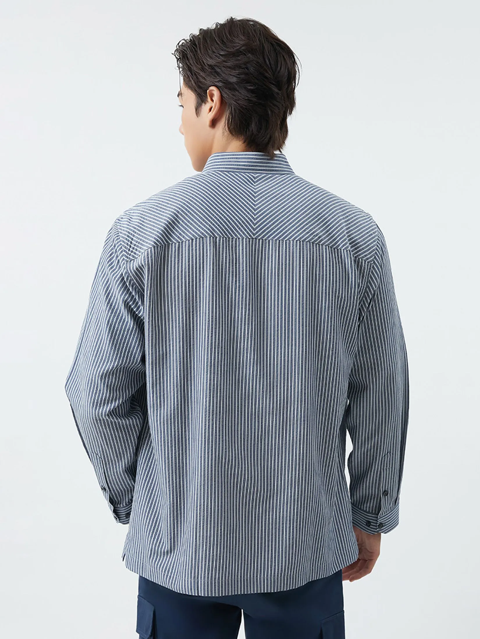 DAPPER DAPPER Striped Seersucker Shirt Multicolor