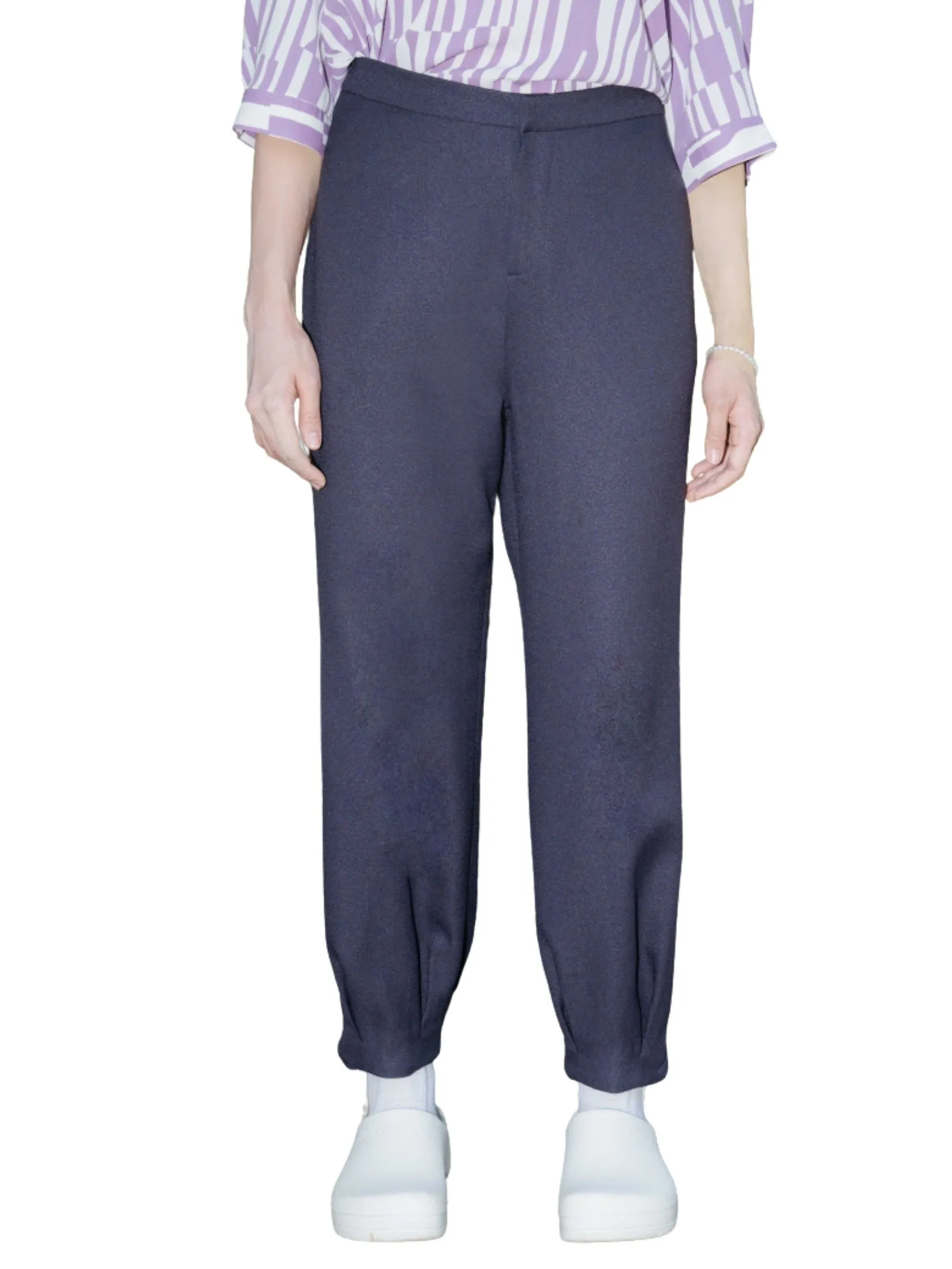 MIKIKO Women Pants Trousers Moss Crepe Dark Grey MIKIKO Women Pants Trousers Moss Crepe Dark Grey