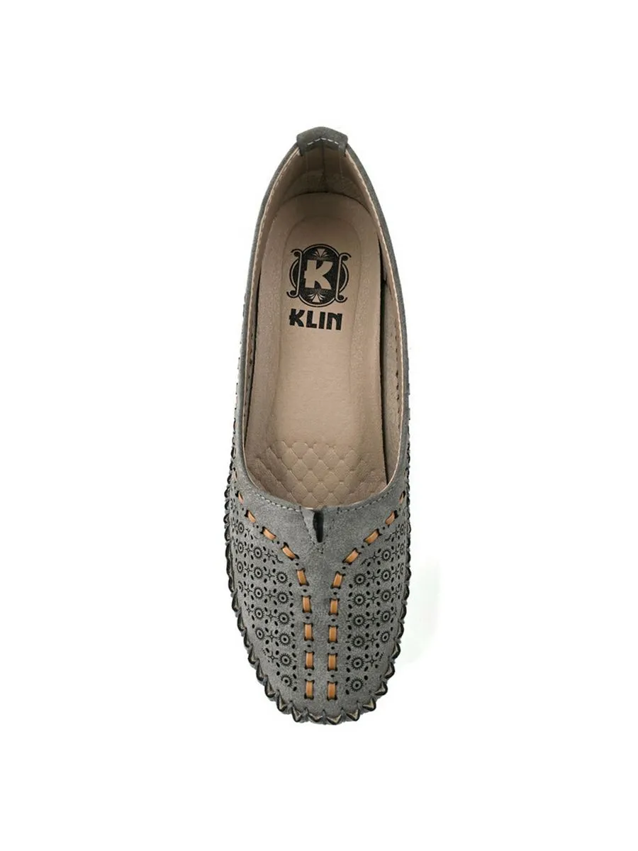 KLIN Women Moccasin Wedge Grey KLIN Women Moccasin Wedge Grey