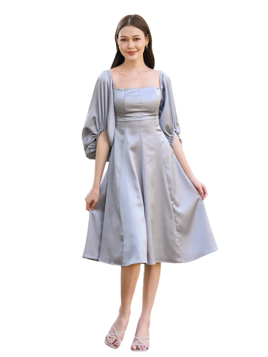 ROSE THE LABEL Grey-Scarlett satin dress ROSE THE LABEL Grey-Scarlett satin dress