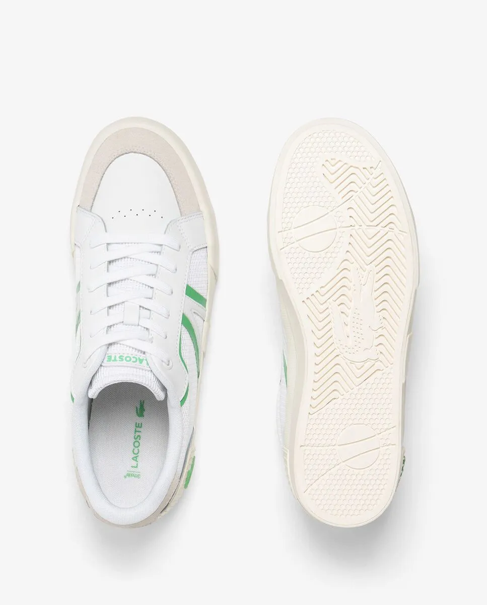 LACOSTE White Men’s L004 Contrasted Accent Trainers LACOSTE White Men’s L004 Contrasted Accent Trainers