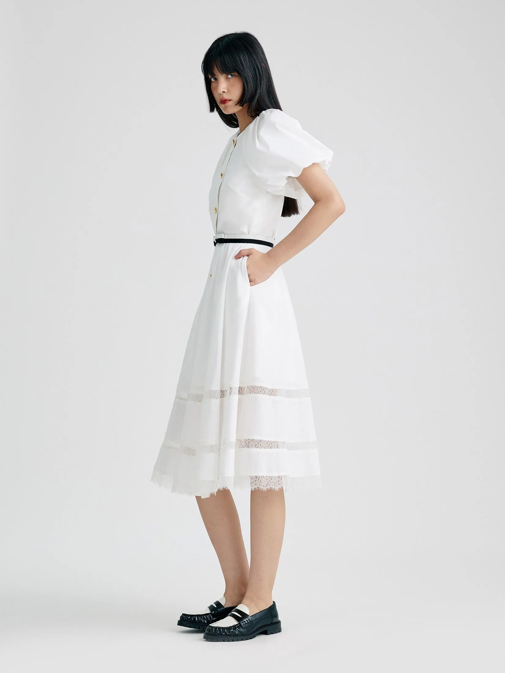 ASV (AW24)Suzane Balloon Women Dress White ASV (AW24)Suzane Balloon Women Dress White