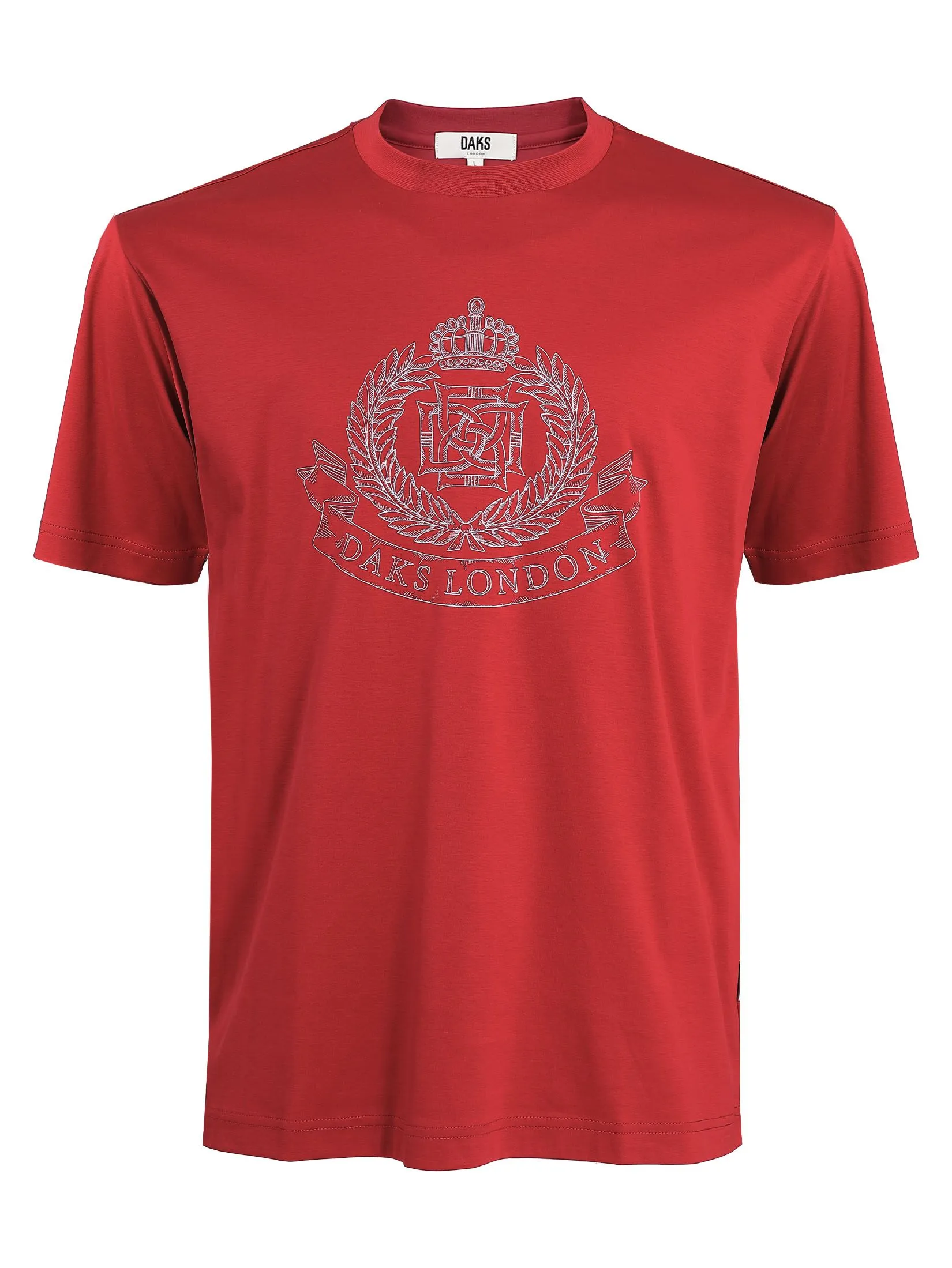 DAKS Men Short Sleeve T-Shirt Red DAKS Men Short Sleeve T-Shirt Red