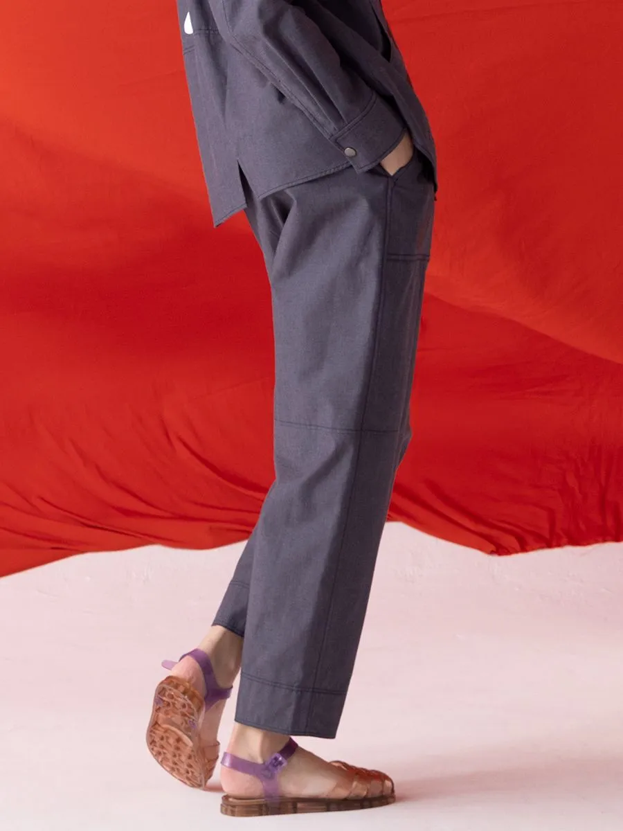 Shaka Woman Pants Sea Sun Sand Chambray Cargo Navy Shaka Woman Pants Sea Sun Sand Chambray Cargo Navy
