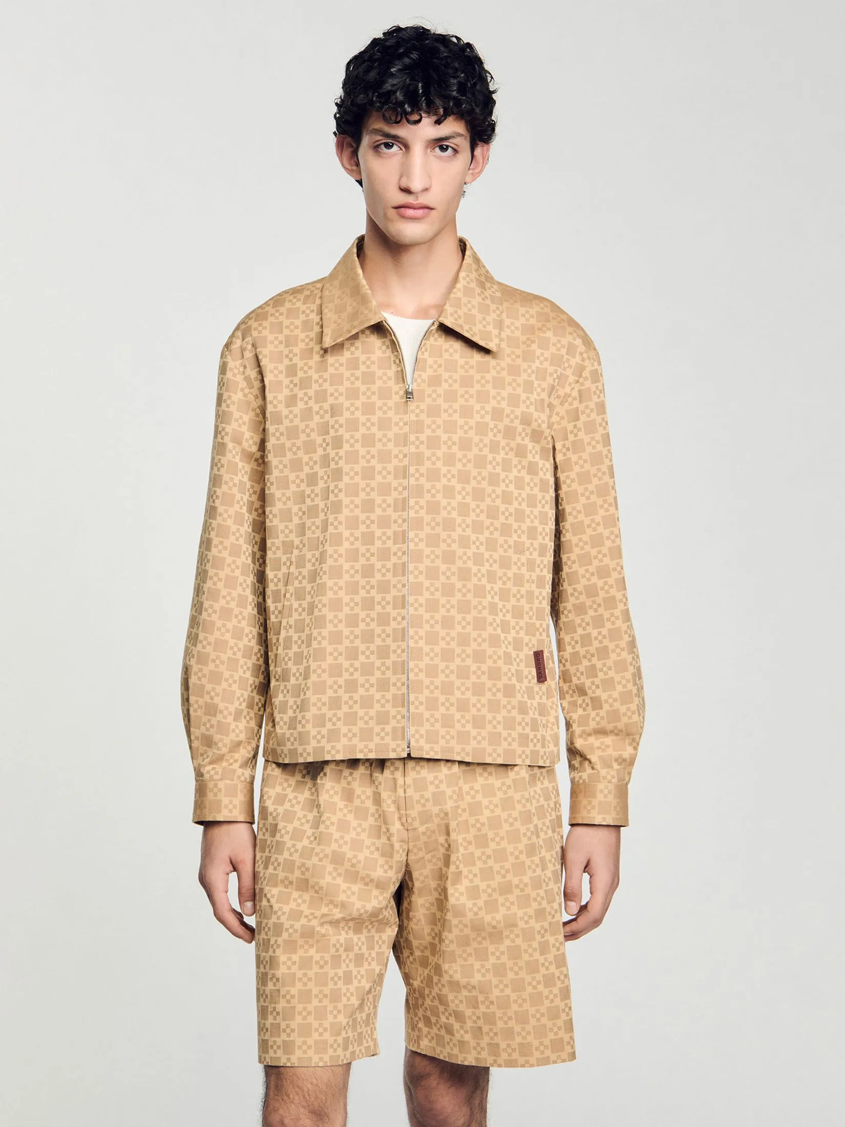 SANDRO Square Cross Zip-Up Jacket SANDRO Square Cross Zip-Up Jacket
