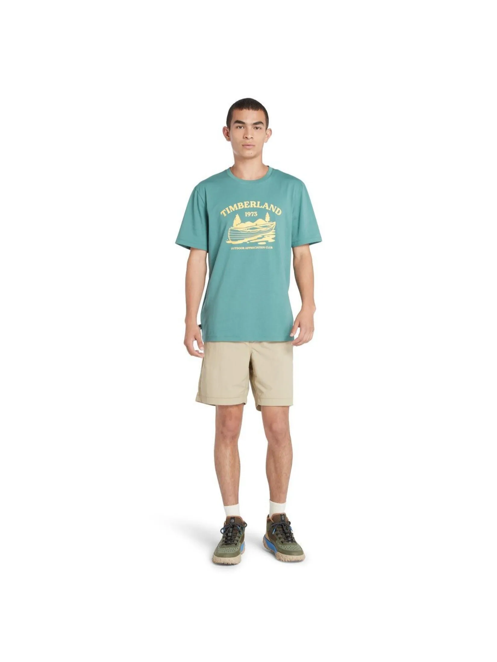 TIMBERLAND Men's Outdoor Graphic Short T-SHIRT Mint TIMBERLAND Men's Outdoor Graphic Short T-SHIRT Mint