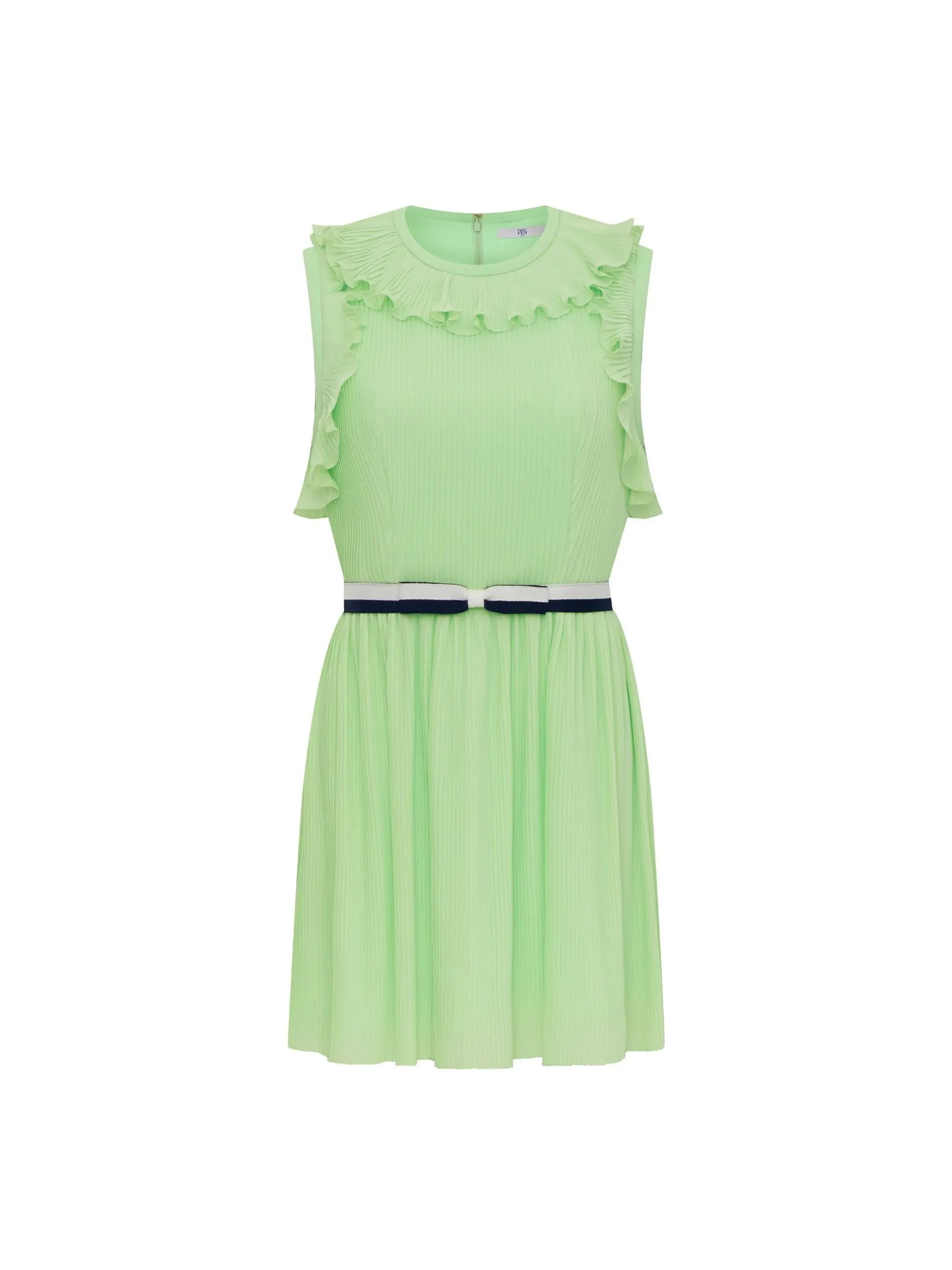 ASV (AW24)Judith Pleated Women Mini Dress Green ASV (AW24)Judith Pleated Women Mini Dress Green