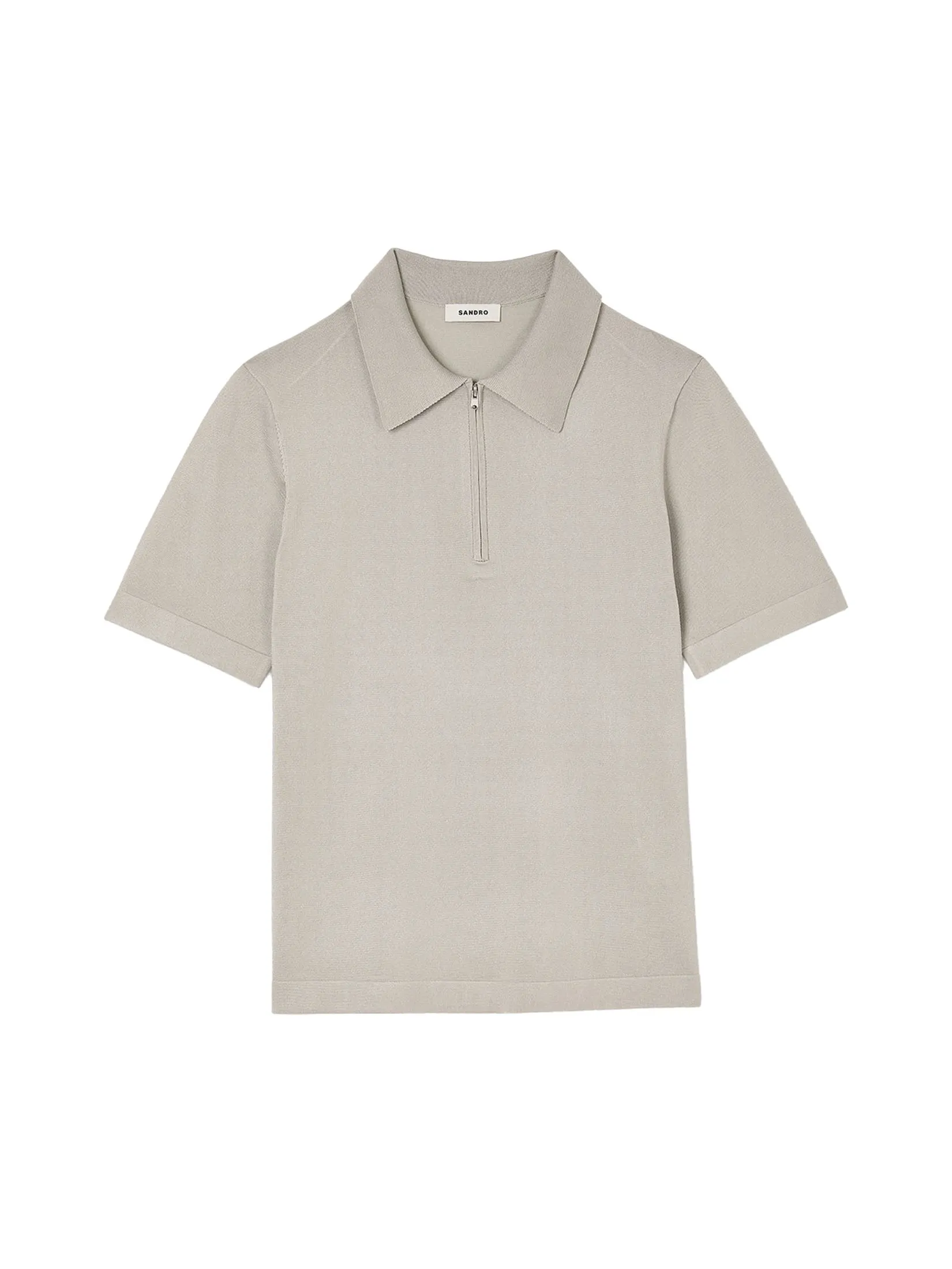 SANDRO Knitted Polo Shirt With Zip Collar SANDRO Knitted Polo Shirt With Zip Collar