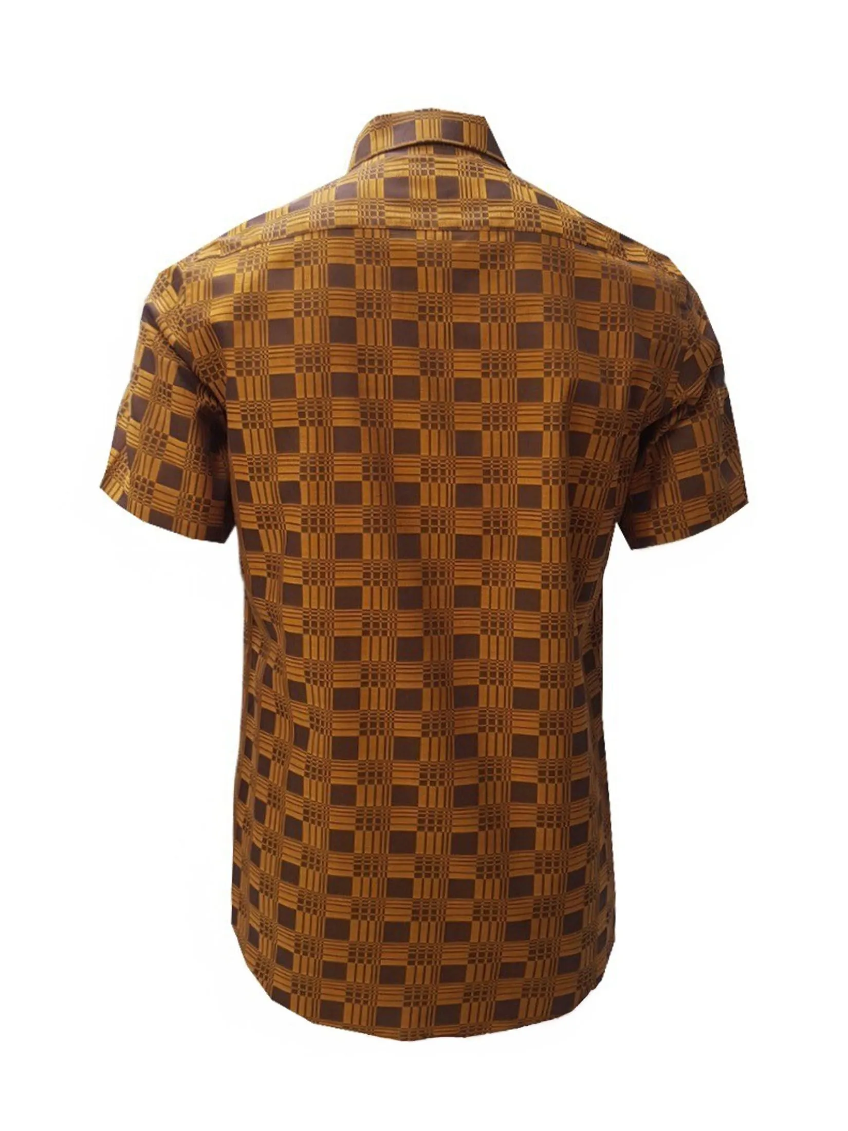 GUY LAROCHE MENWEAR Men's Shirt short sleeves BAC9203W3BR - Brown GUY LAROCHE MENWEAR Men's Shirt short sleeves BAC9203W3BR - Brown