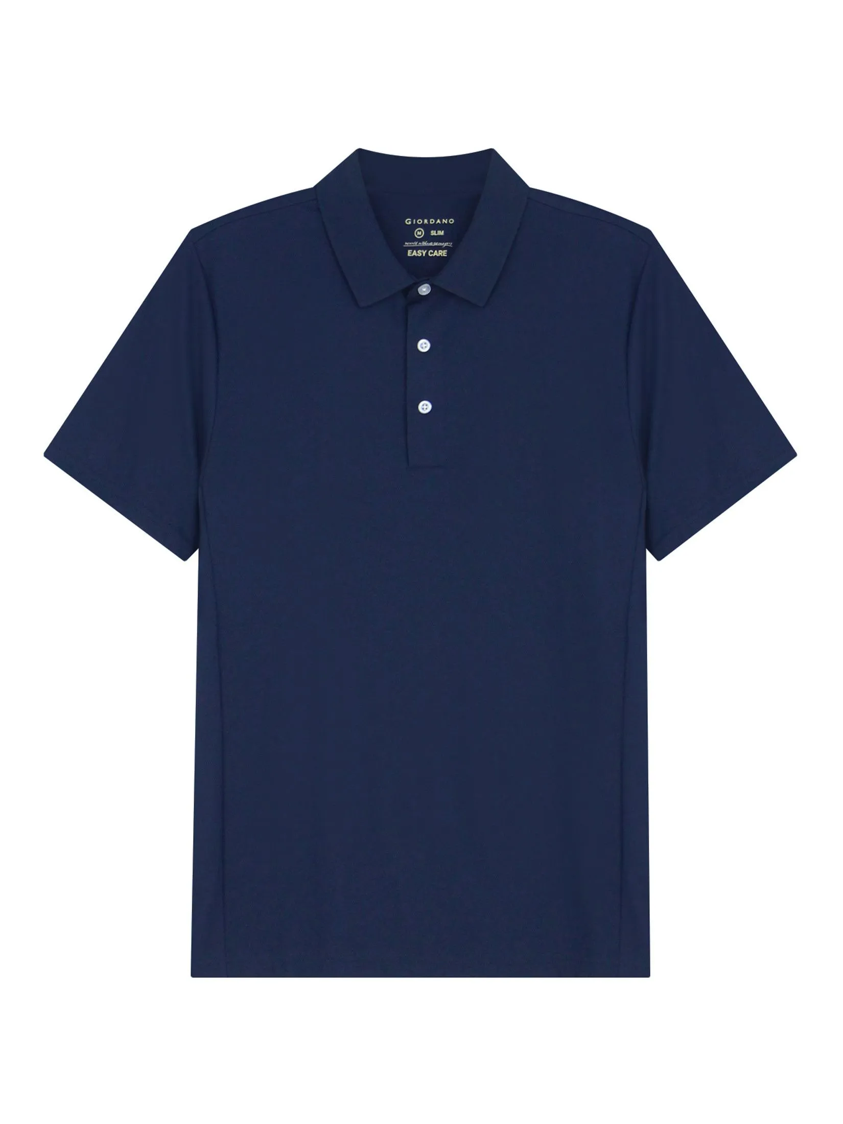 GIORDANO Men's Slim Easy Care Interlock Polo Navy GIORDANO Men's Slim Easy Care Interlock Polo Navy