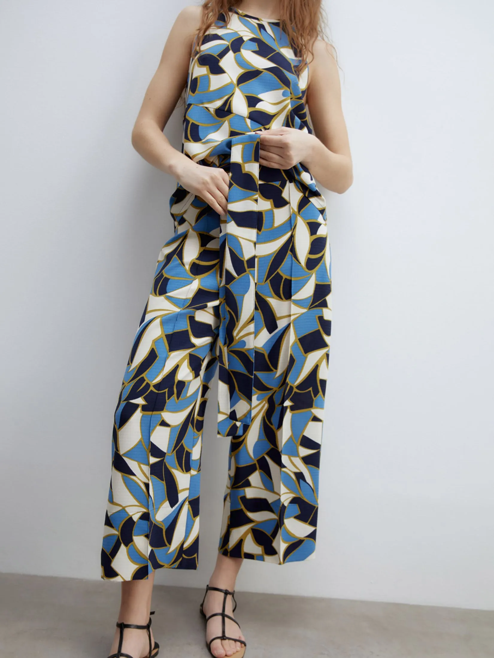 SFERA Women Trousers Culotte Printed Blue SFERA Women Trousers Culotte Printed Blue
