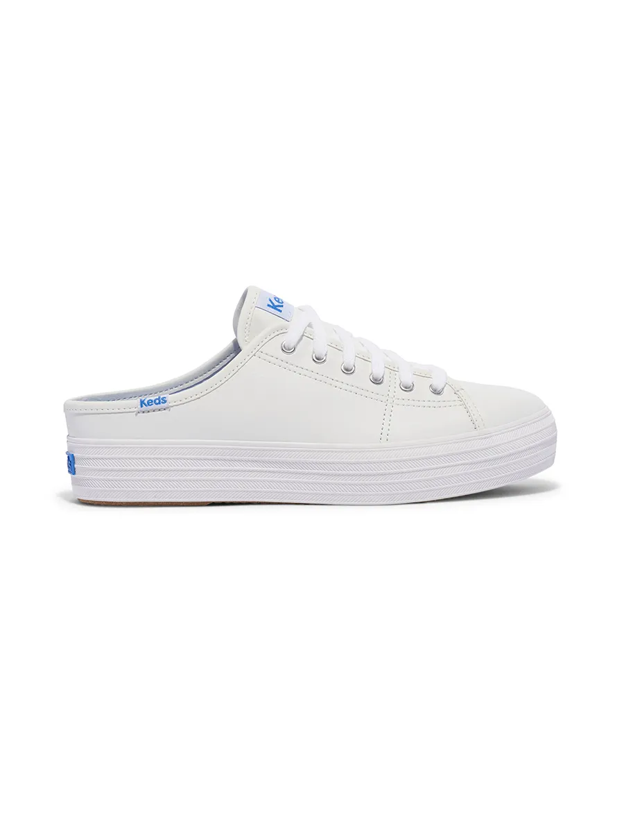 KEDS Women Triple Kick Mule Leather White KEDS Women Triple Kick Mule Leather White