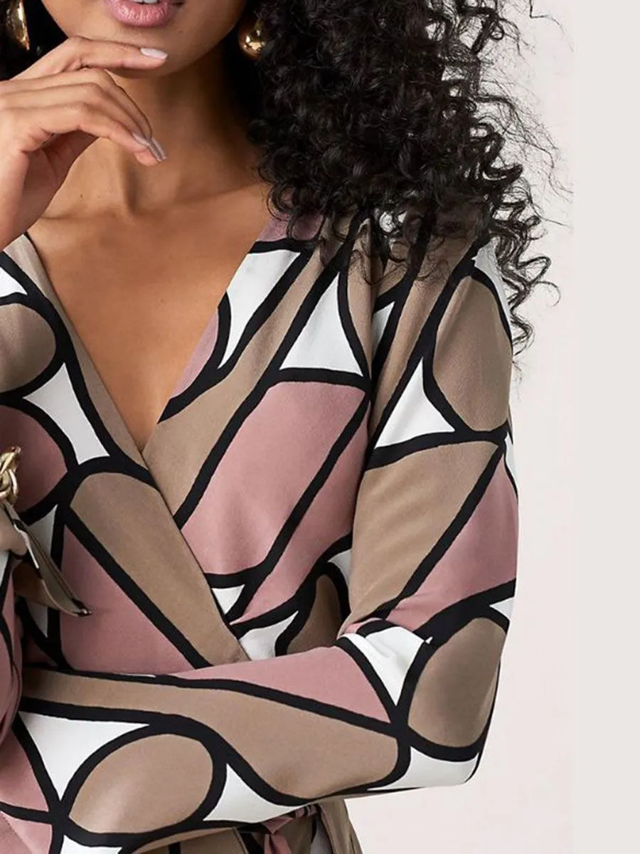 DIANE VON FURSTENBERG Women'S Dress DVF TILLY Parang Burlwood DIANE VON FURSTENBERG Women'S Dress DVF TILLY Parang Burlwood