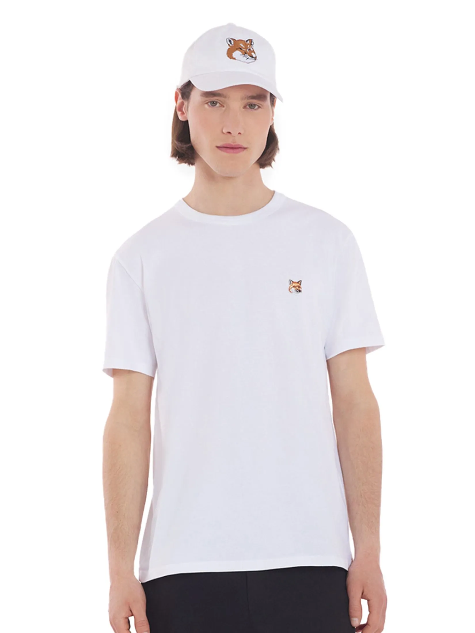 MAISON KITSUNE Men T-Shirt Fox Head Patch Classic MAISON KITSUNE Men T-Shirt Fox Head Patch Classic