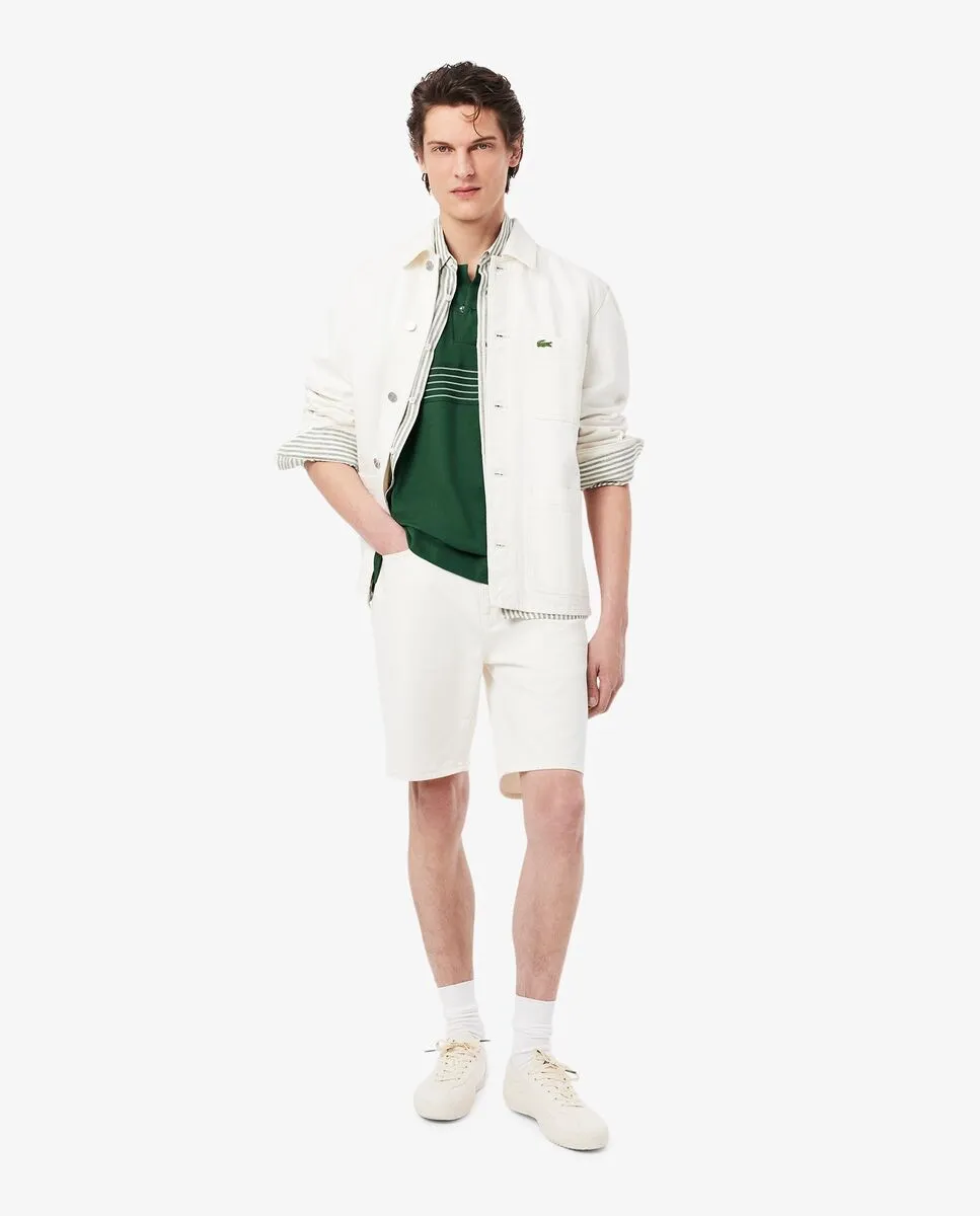 LACOSTE Classic Fit L.12.12 Embroidered Shield Polo Shirt Green LACOSTE Classic Fit L.12.12 Embroidered Shield Polo Shirt Green