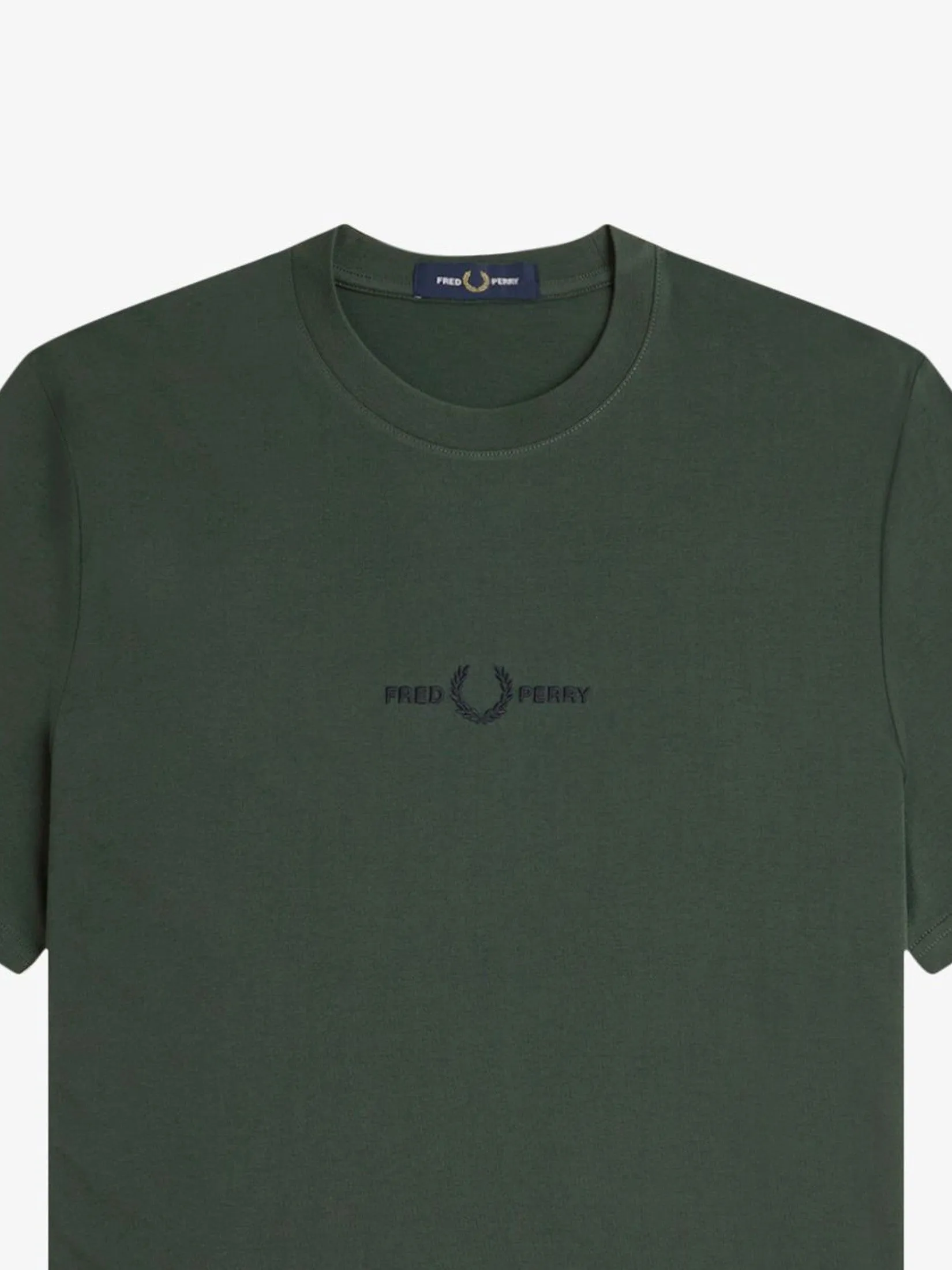 Fred Perry Men EMBROIDERED T-SHIRT Green Fred Perry Men EMBROIDERED T-SHIRT Green