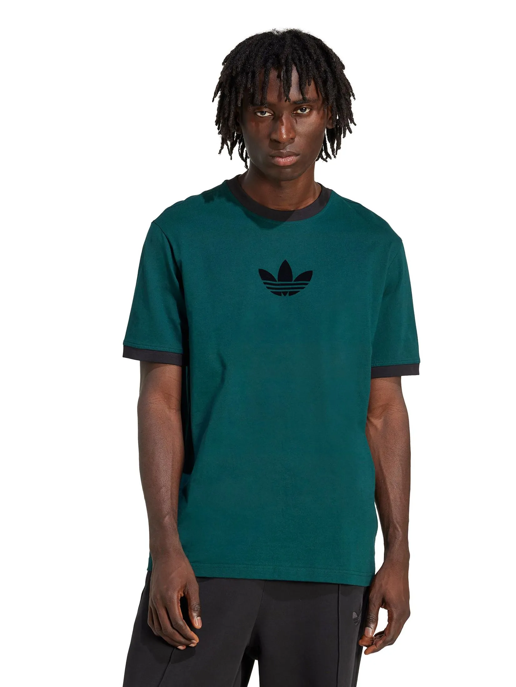 ADIDAS Men T-Shirt Adidas Adicolor Loose 2000S Cali JX1513 Green / Aurora Ivy / Black ADIDAS Men T-Shirt Adidas Adicolor Loose 2000S Cali JX1513 Green / Aurora Ivy / Black