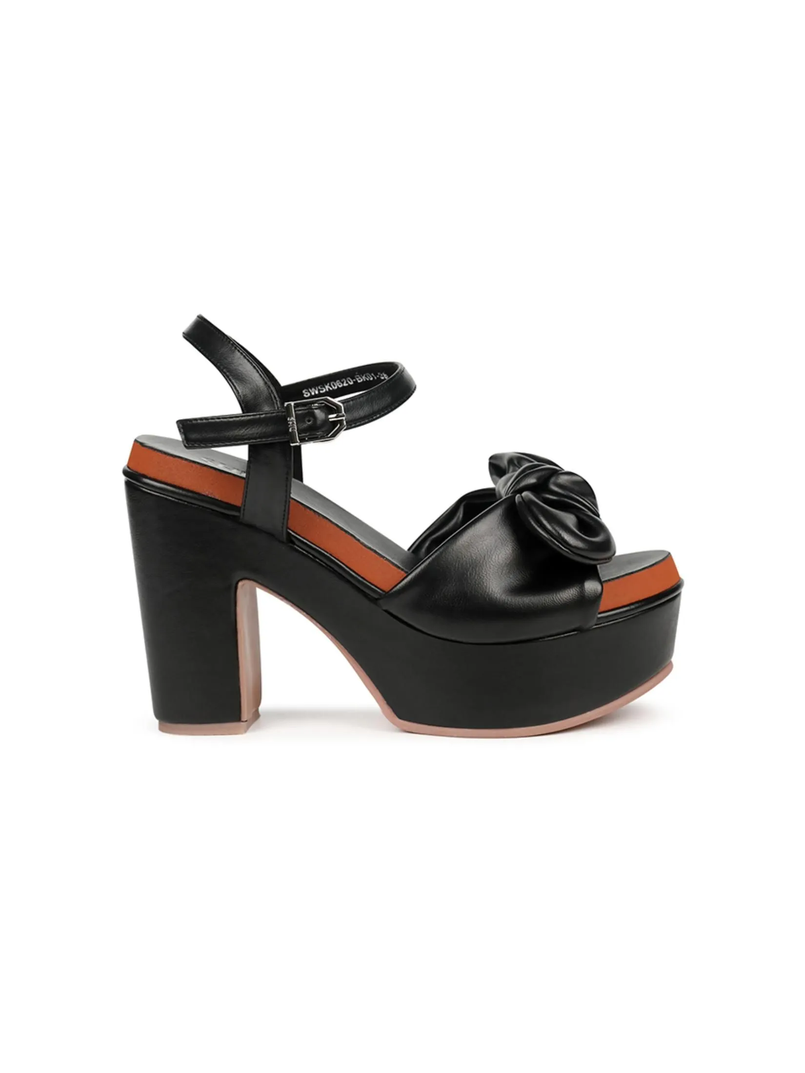 SHU WOMEN  COMFY 4" KNOTTED BOW ANKLE STRAPS - BLACK SHU WOMEN  COMFY 4" KNOTTED BOW ANKLE STRAPS - BLACK