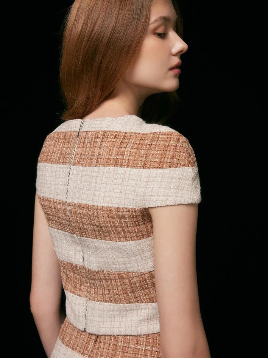 ASAVA (AW23) Seraphina Women Tweed Blouse Brown ASAVA (AW23) Seraphina Women Tweed Blouse Brown