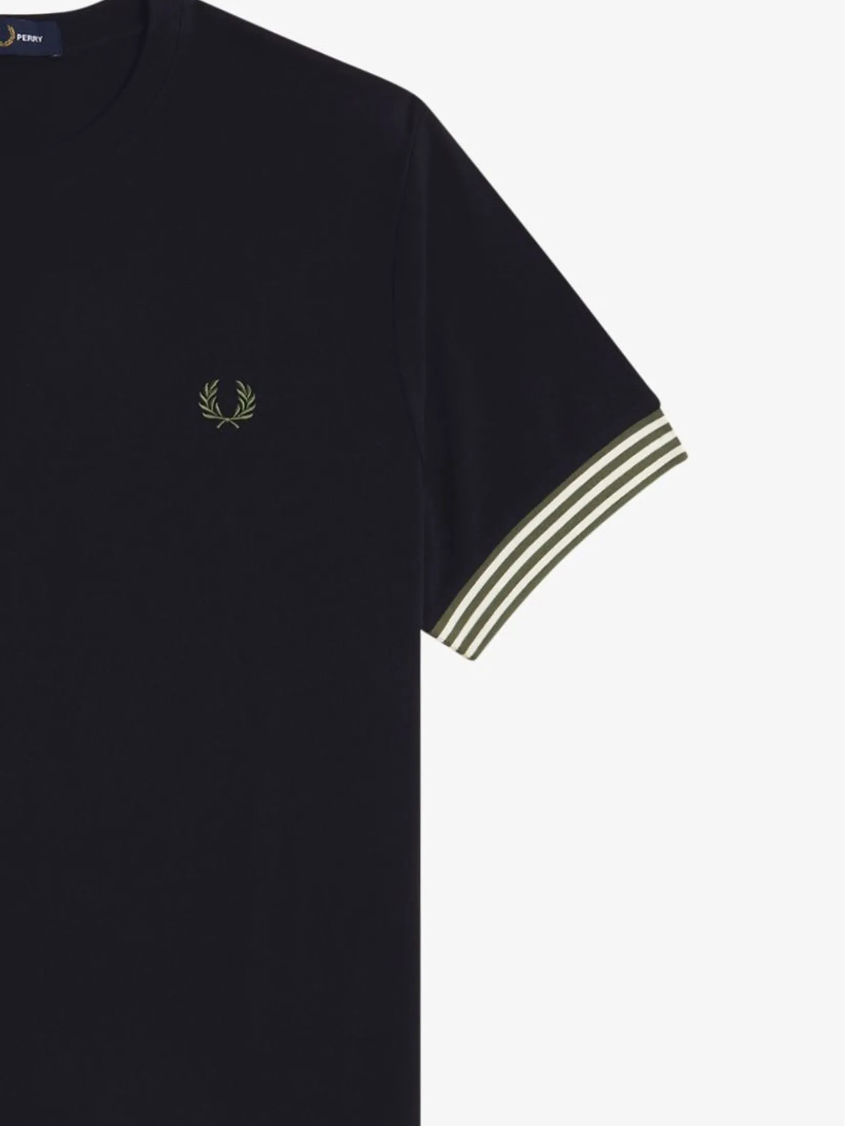 Fred Perry Men STRIPED CUFF T-SHIRT   Black Fred Perry Men STRIPED CUFF T-SHIRT   Black
