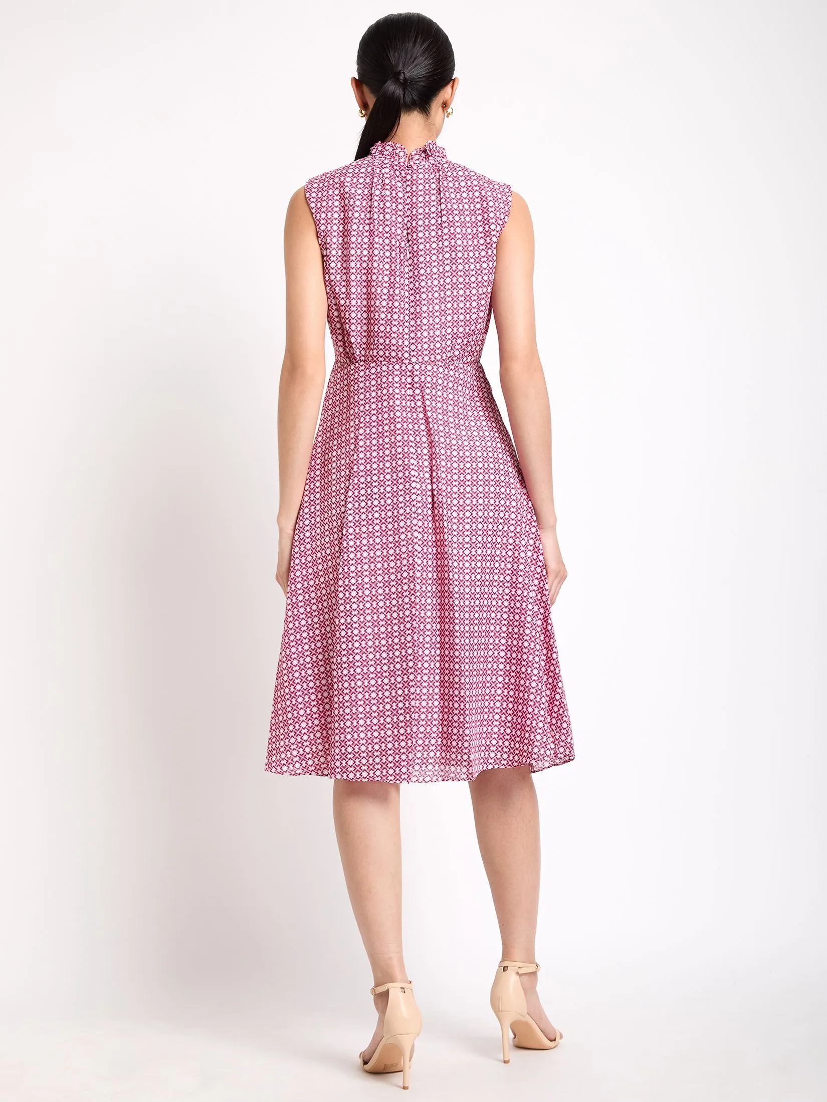 EXPRESSIONS Women Dress Sleeveless With Ruffle Collar EXPRESSIONS Women Dress Sleeveless With Ruffle Collar