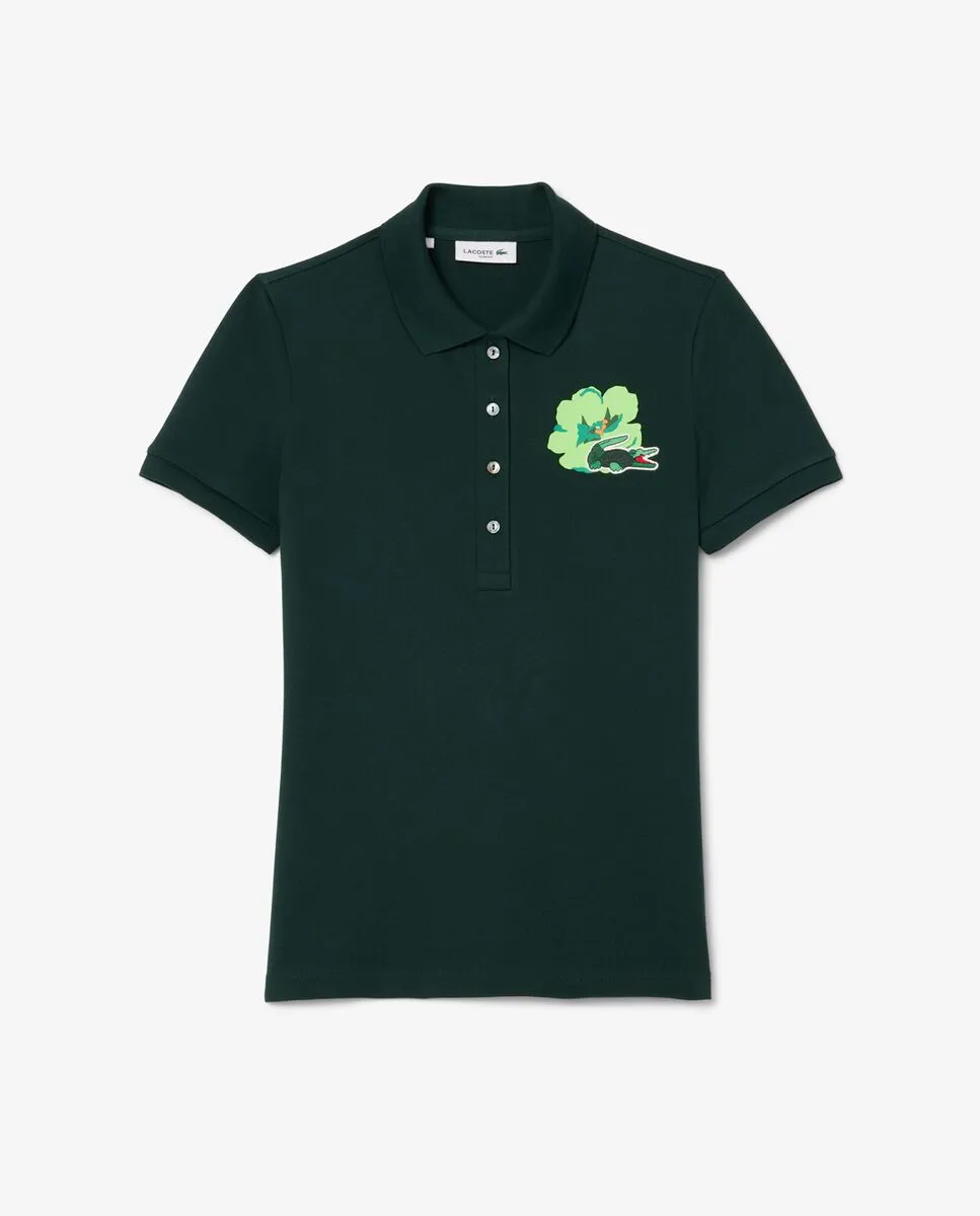 LACOSTE Slim Fit L.12.D Stretch Mini Piqu  Polo Shirt Green LACOSTE Slim Fit L.12.D Stretch Mini Piqu  Polo Shirt Green