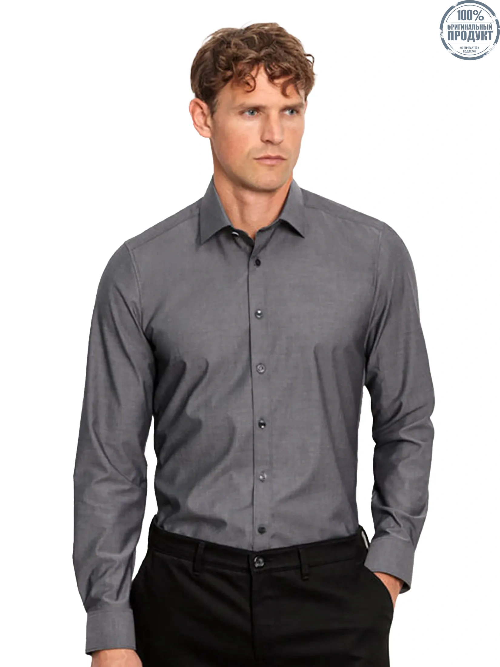 OLYMP MEN SHIRT LONG SLEEVES BUSINESS SHIRT BODY FIT DARK GREY OLYMP MEN SHIRT LONG SLEEVES BUSINESS SHIRT BODY FIT DARK GREY